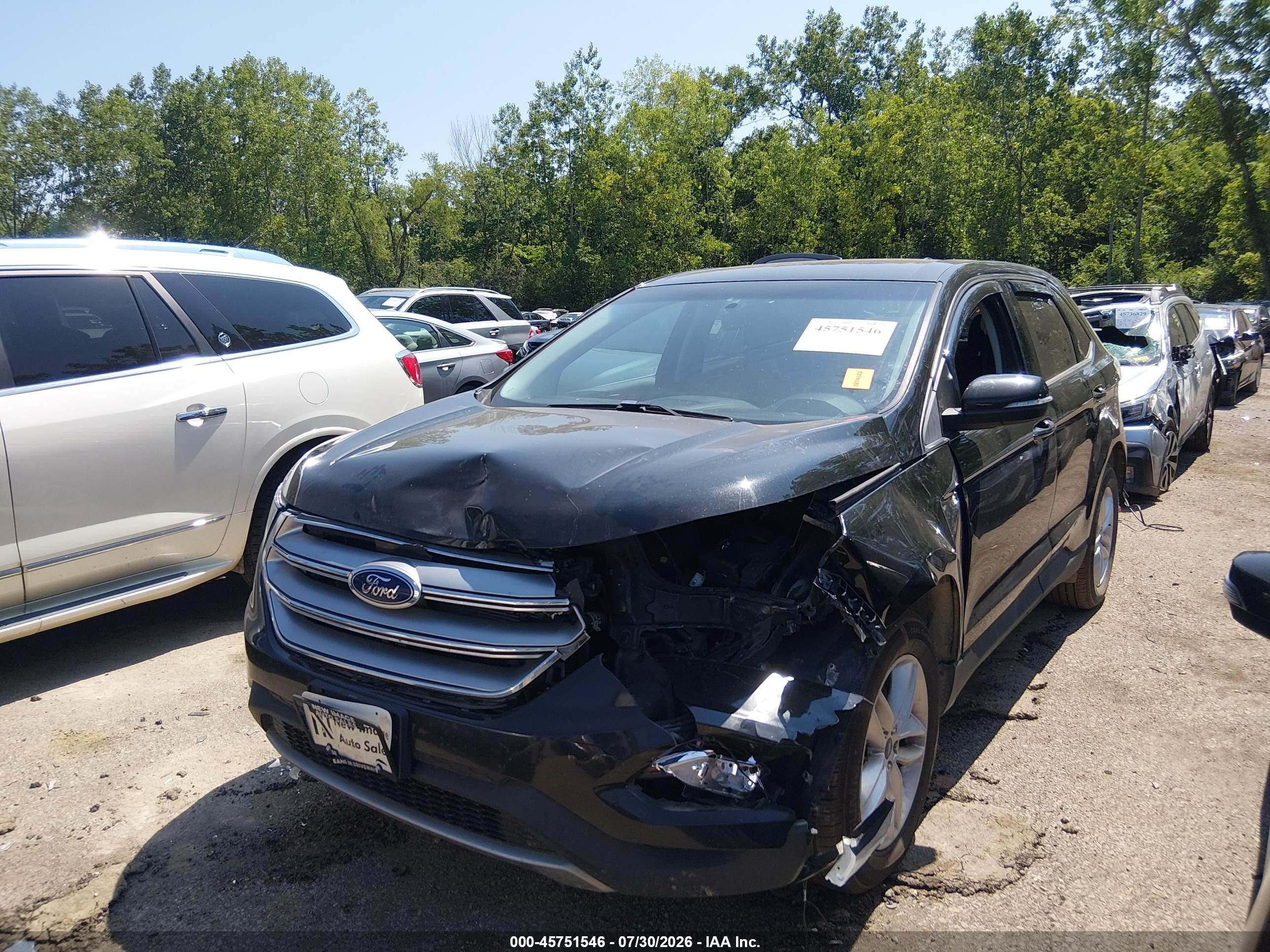 2015 Ford Edge Sel Черный vin: 2FMTK4J86FBB44609