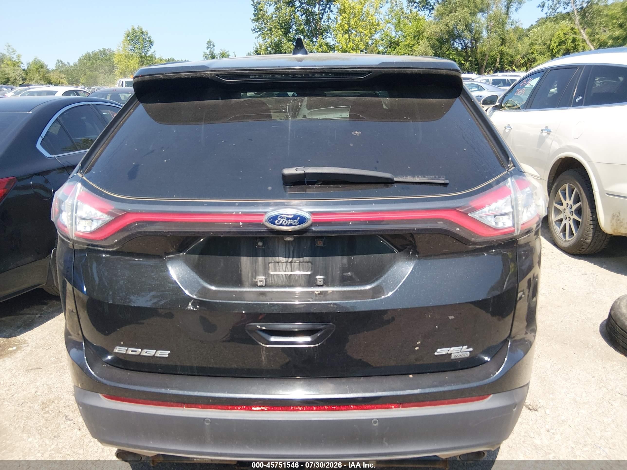2015 Ford Edge Sel Черный vin: 2FMTK4J86FBB44609