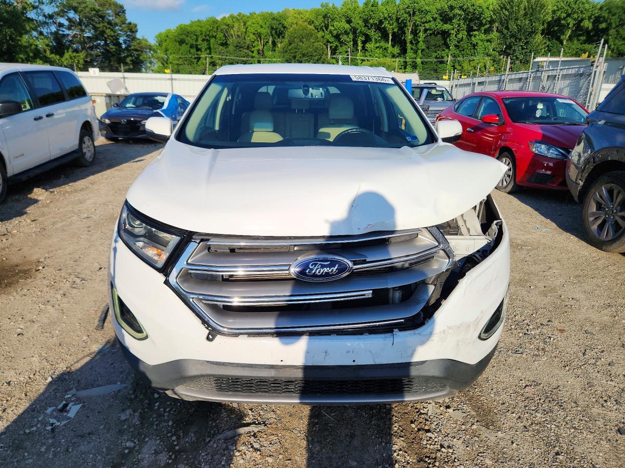 2015 Ford Edge Sel White vin: 2FMTK4J86FBB68327
