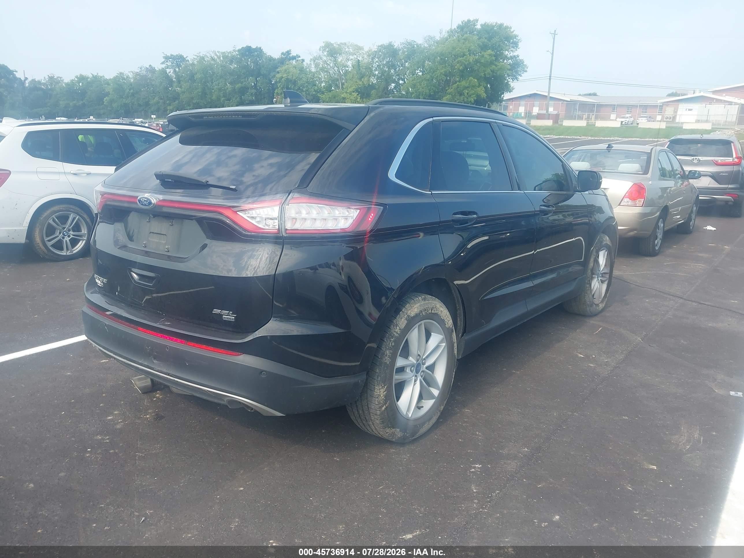 2015 Ford Edge Sel Black vin: 2FMTK4J87FBB09898