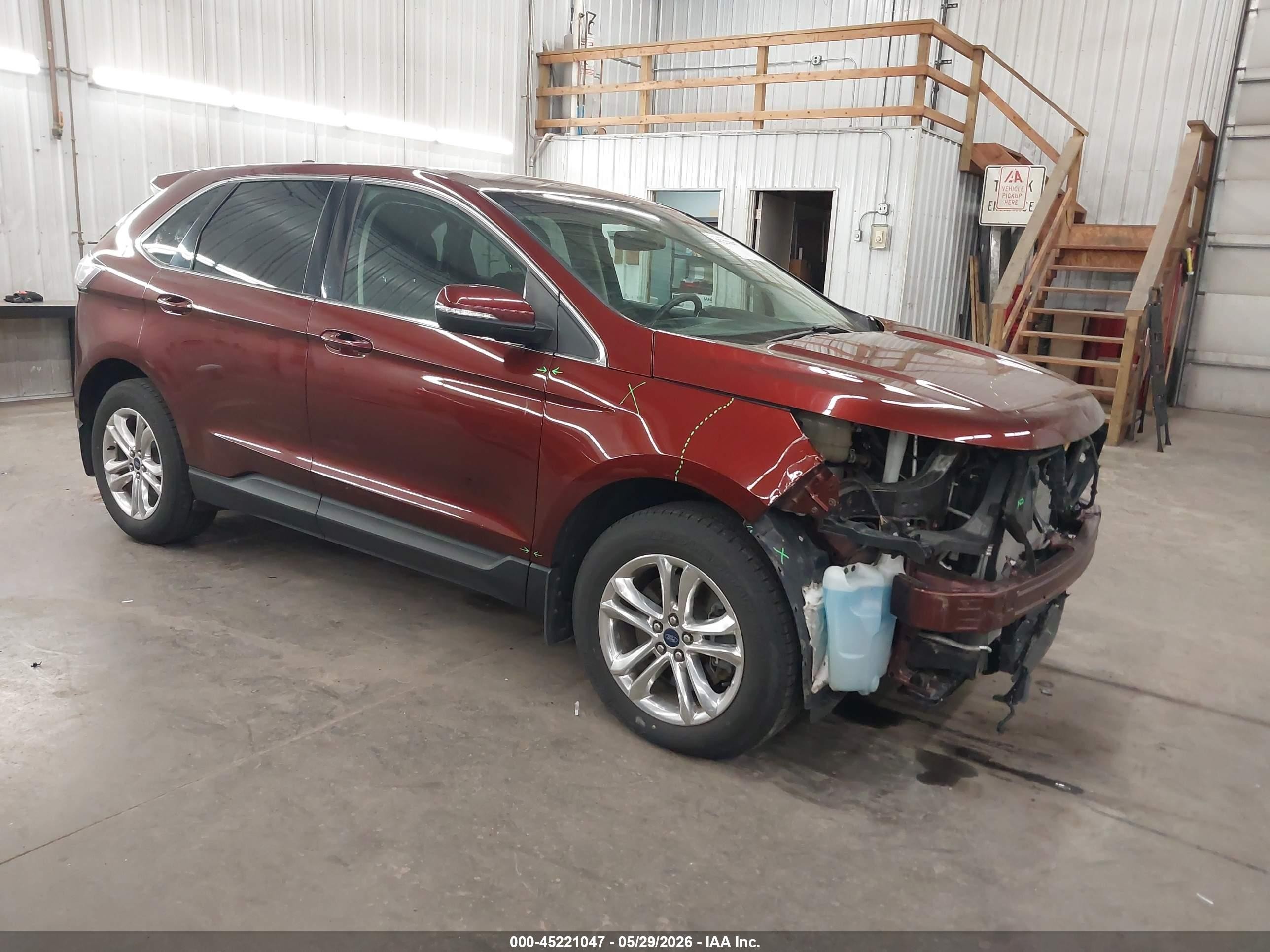 2015 Ford Edge Sel Red vin: 2FMTK4J87FBB16026