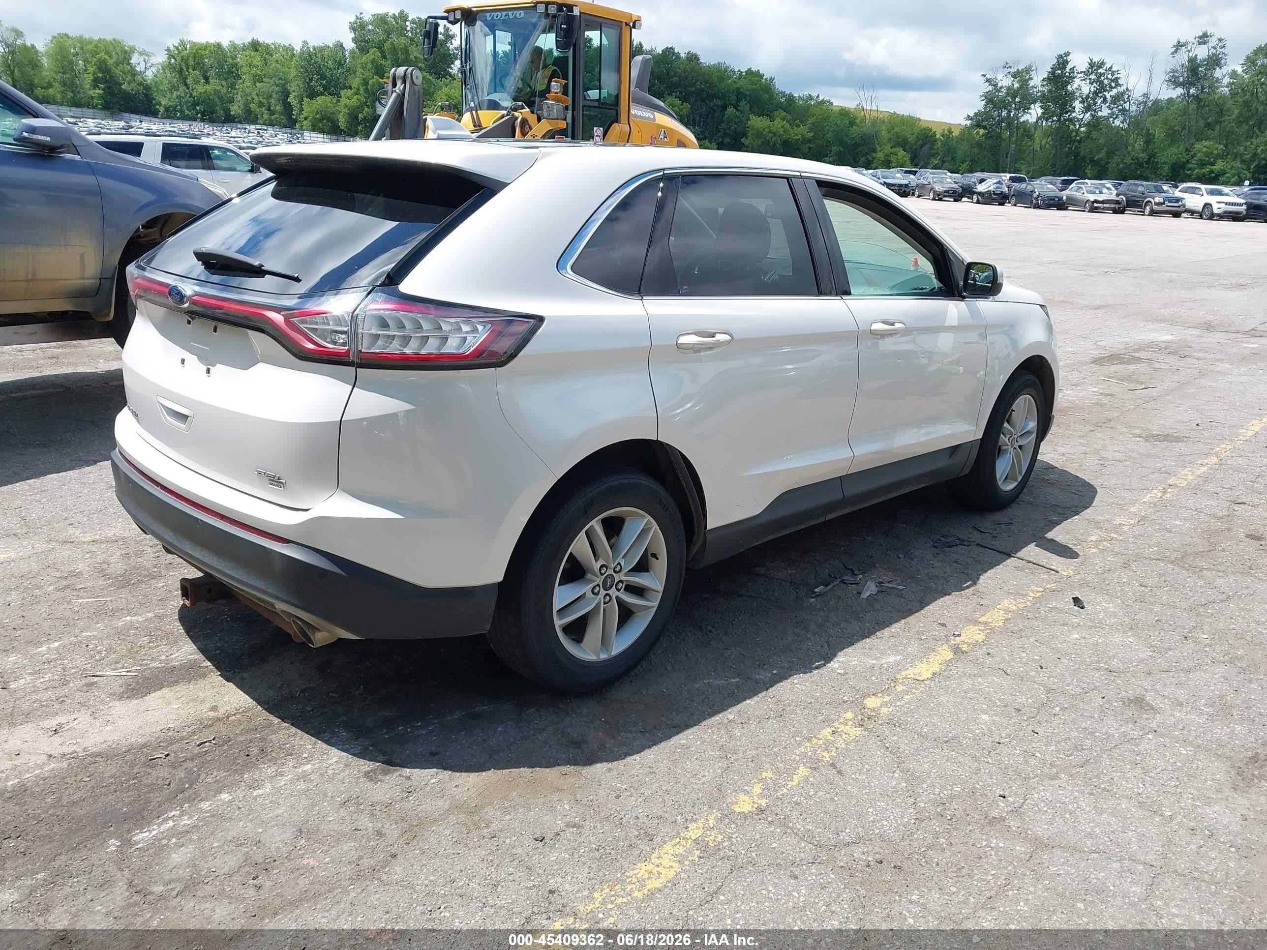 2015 Ford Edge Sel White vin: 2FMTK4J87FBB35854