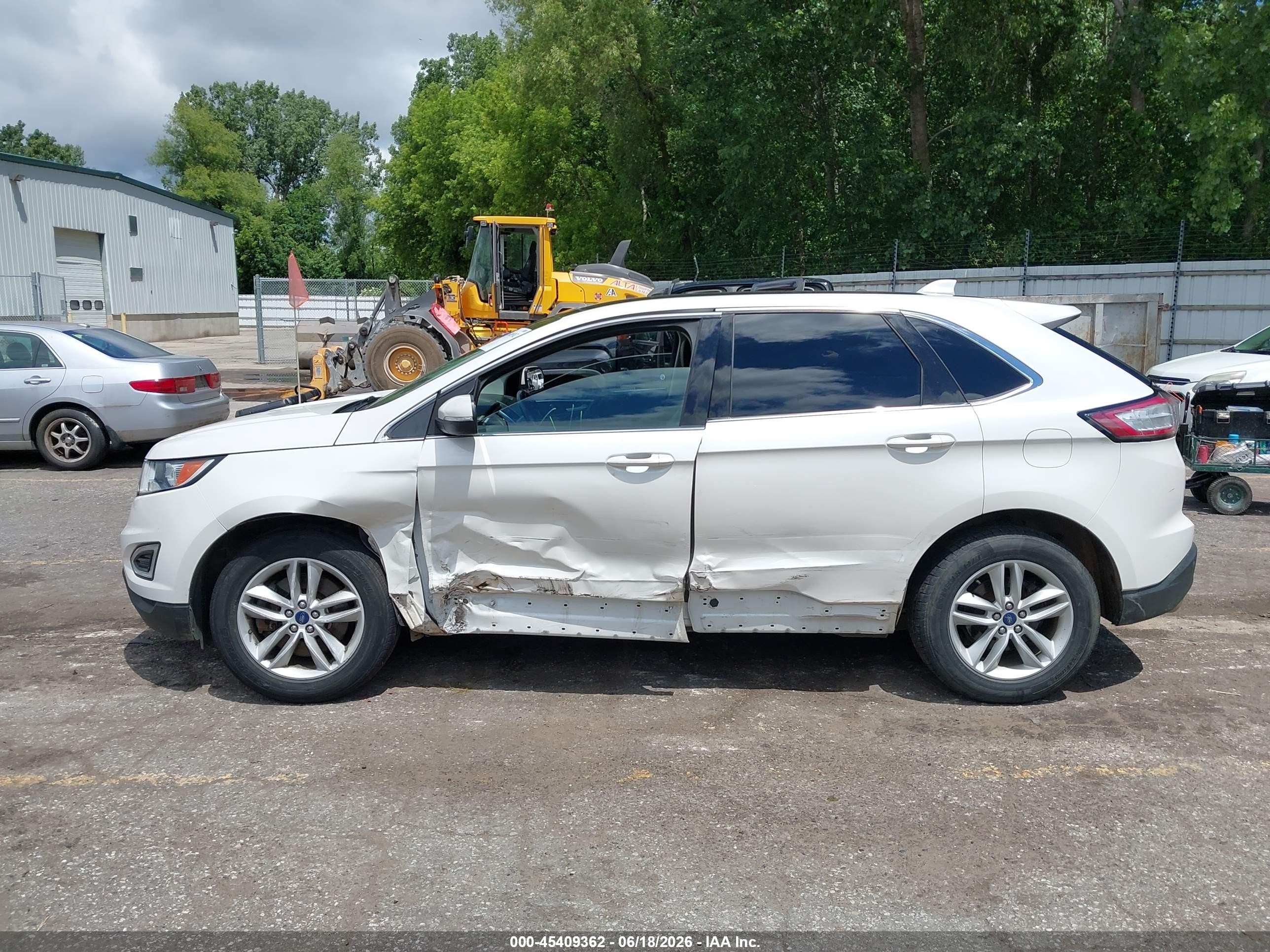 2015 Ford Edge Sel White vin: 2FMTK4J87FBB35854