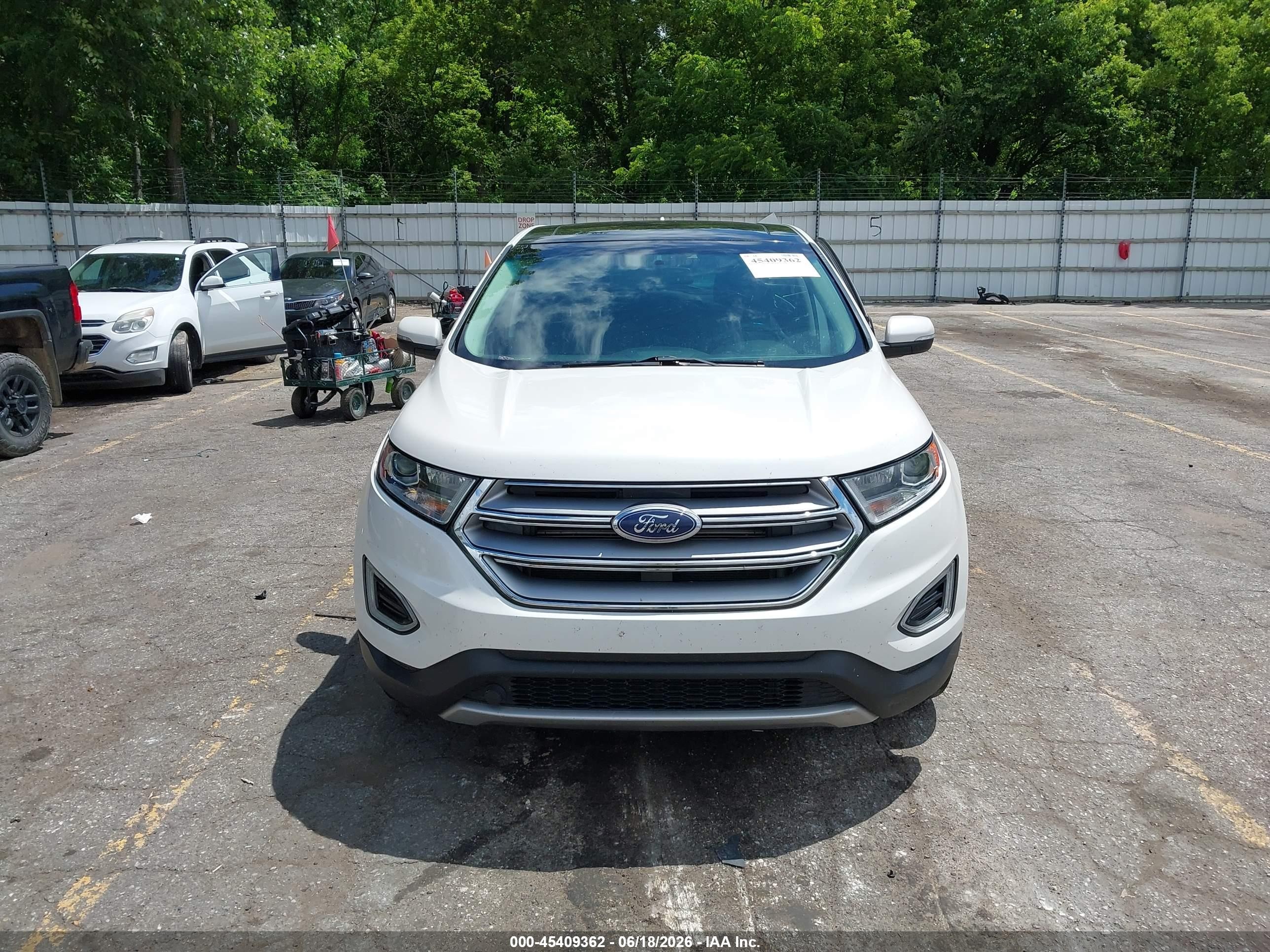 2015 Ford Edge Sel White vin: 2FMTK4J87FBB35854