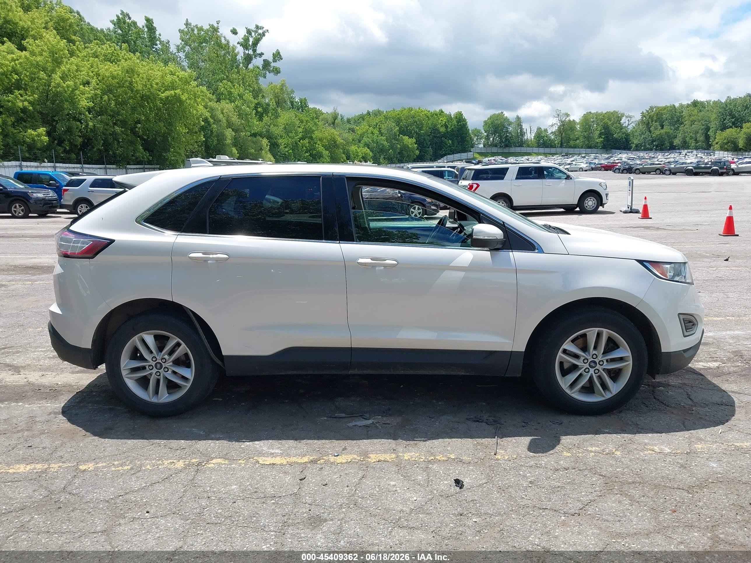 2015 Ford Edge Sel White vin: 2FMTK4J87FBB35854