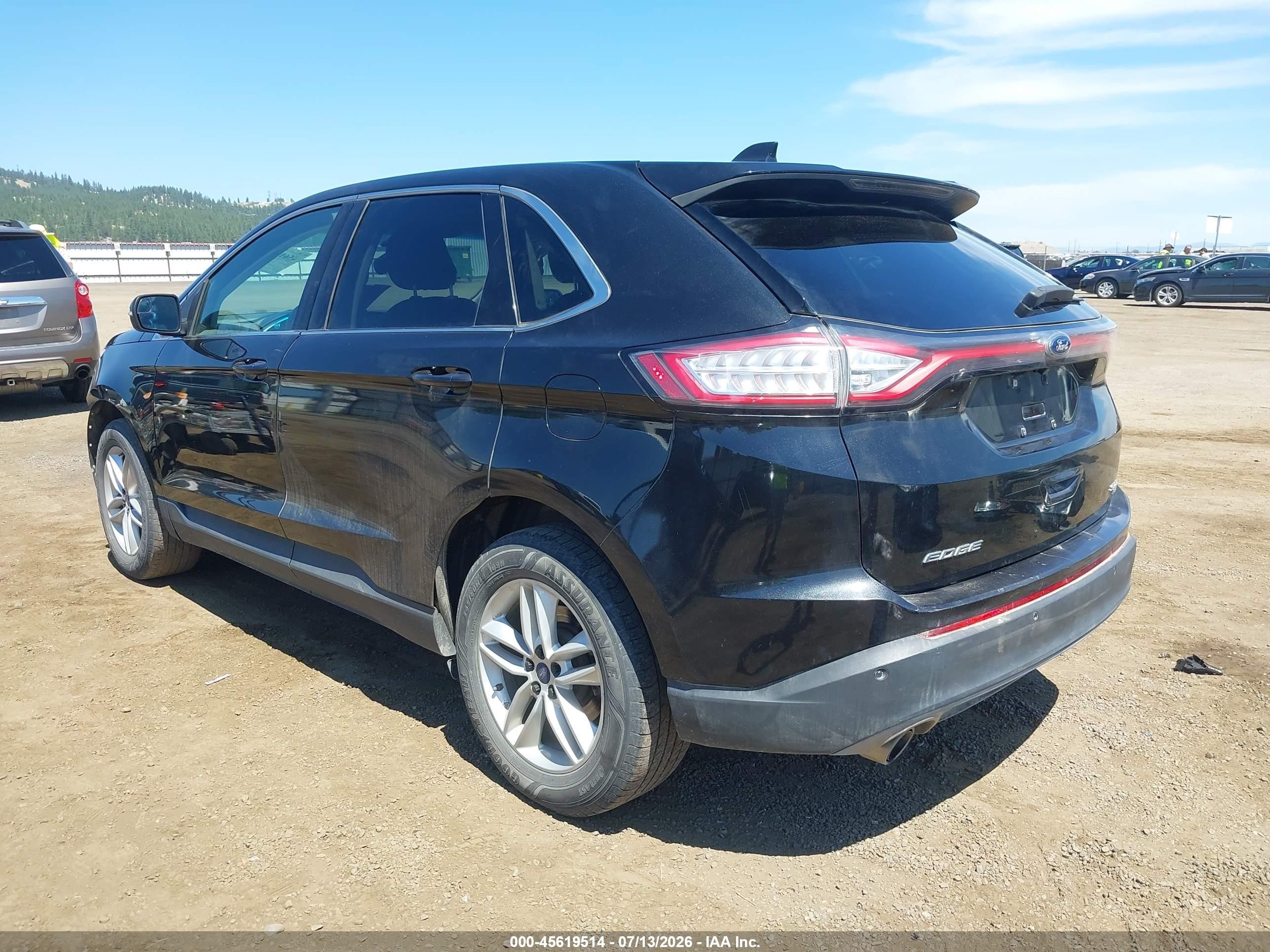 2015 Ford Edge Sel Черный vin: 2FMTK4J87FBB57028