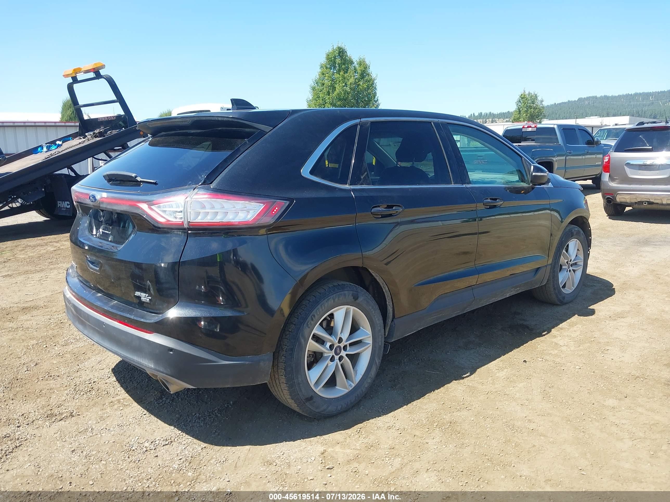 2015 Ford Edge Sel Черный vin: 2FMTK4J87FBB57028