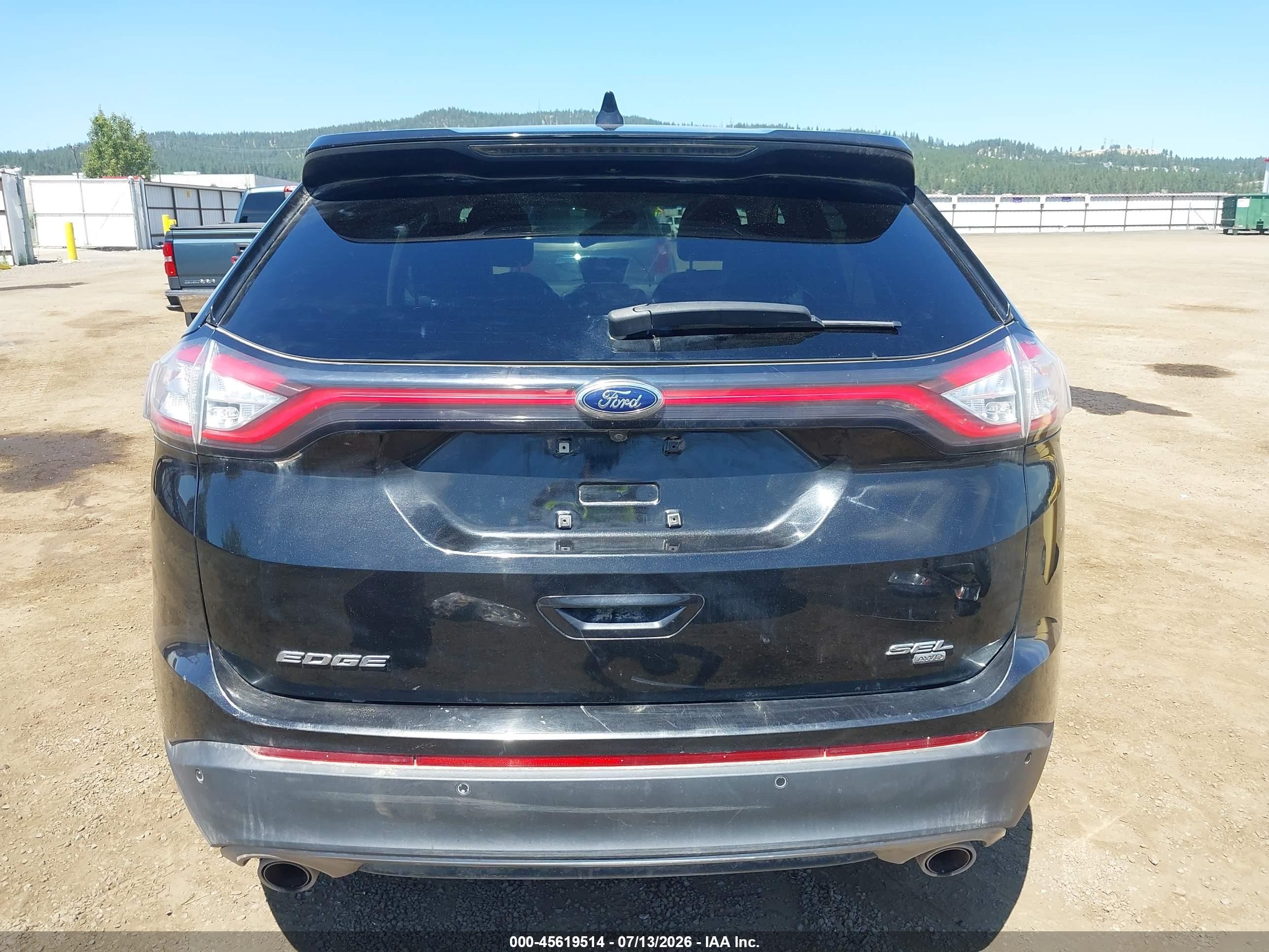 2015 Ford Edge Sel Черный vin: 2FMTK4J87FBB57028