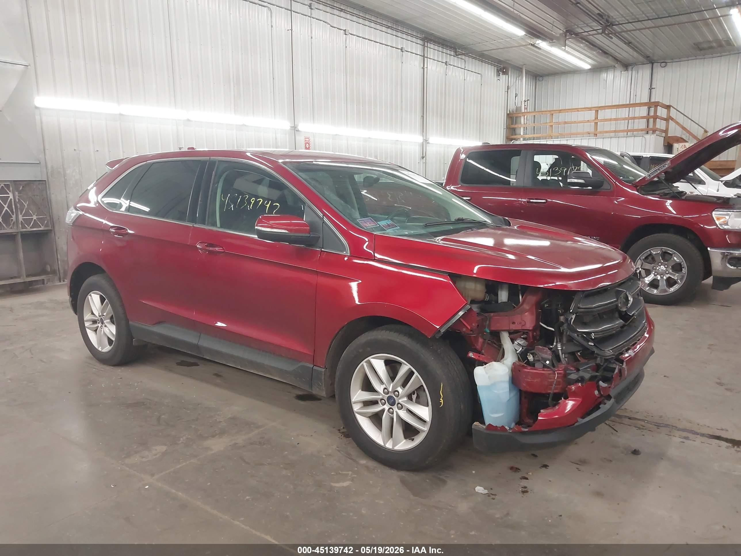 2015 Ford Edge Sel Maroon vin: 2FMTK4J87FBB95438