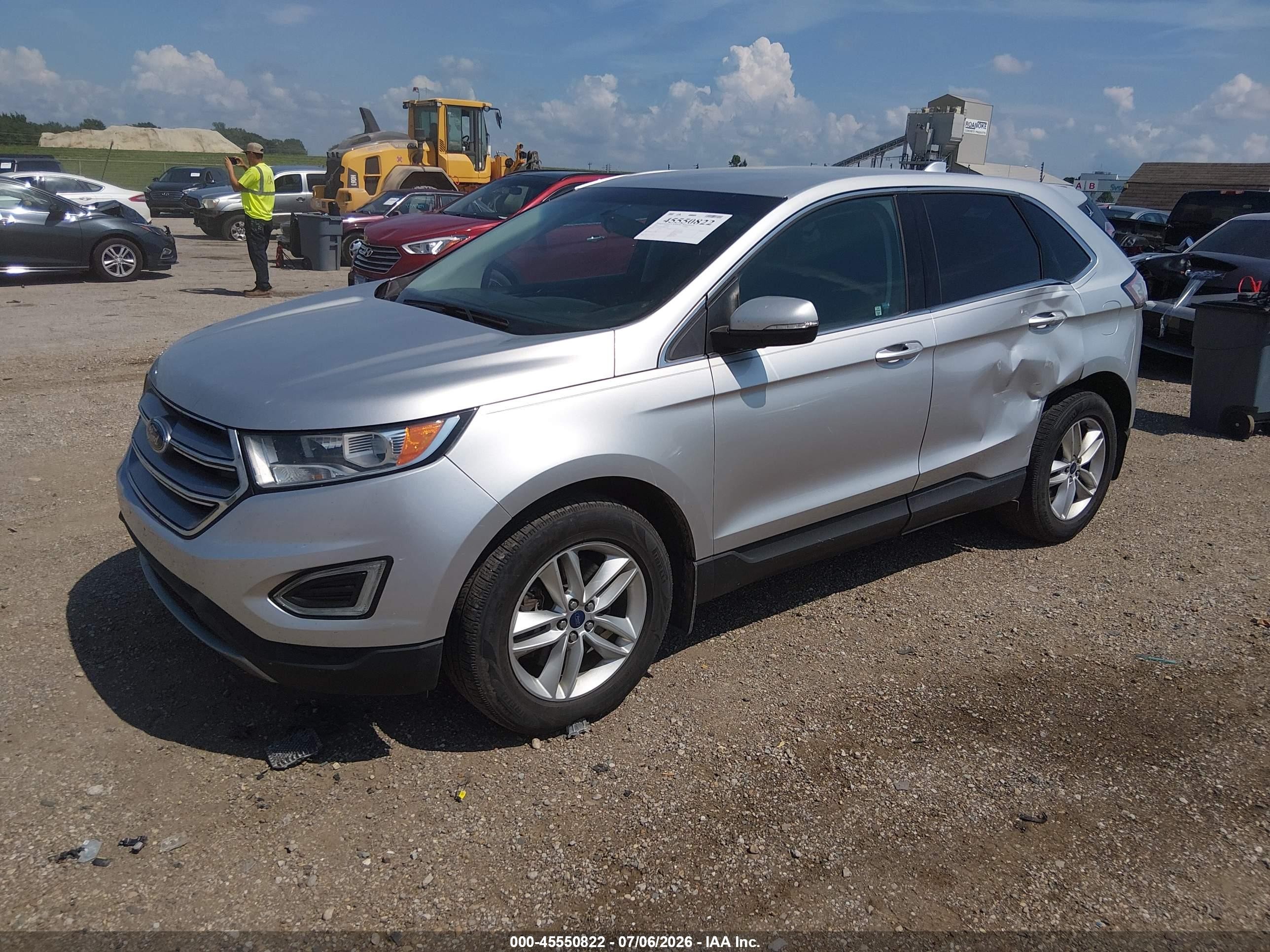 2015 Ford Edge Sel Silver vin: 2FMTK4J87FBB97531