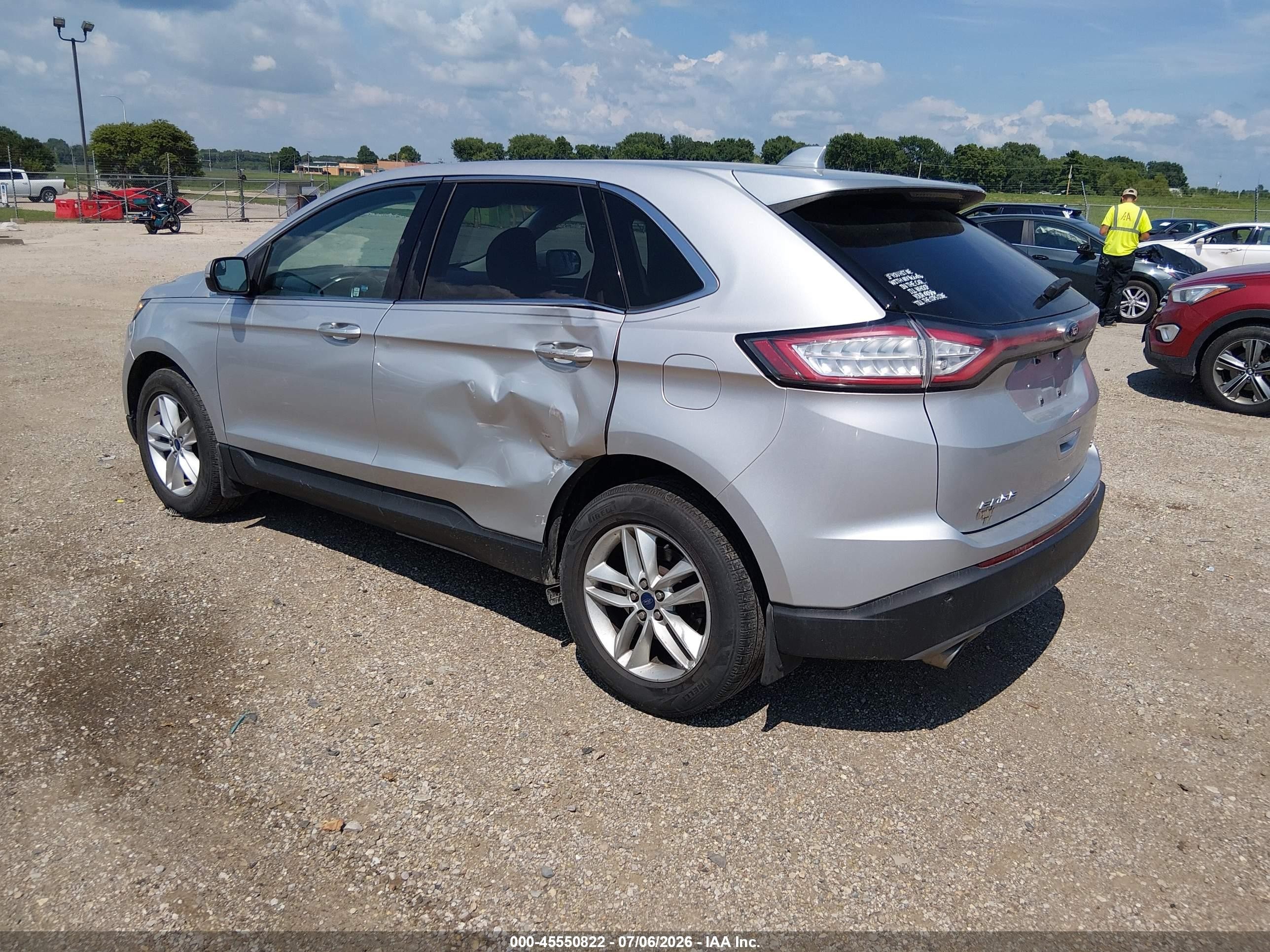 2015 Ford Edge Sel Silver vin: 2FMTK4J87FBB97531