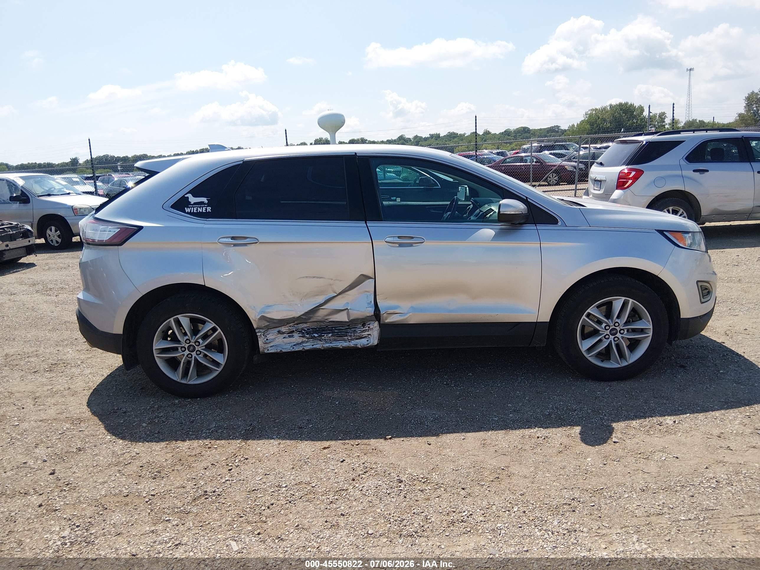 2015 Ford Edge Sel Silver vin: 2FMTK4J87FBB97531