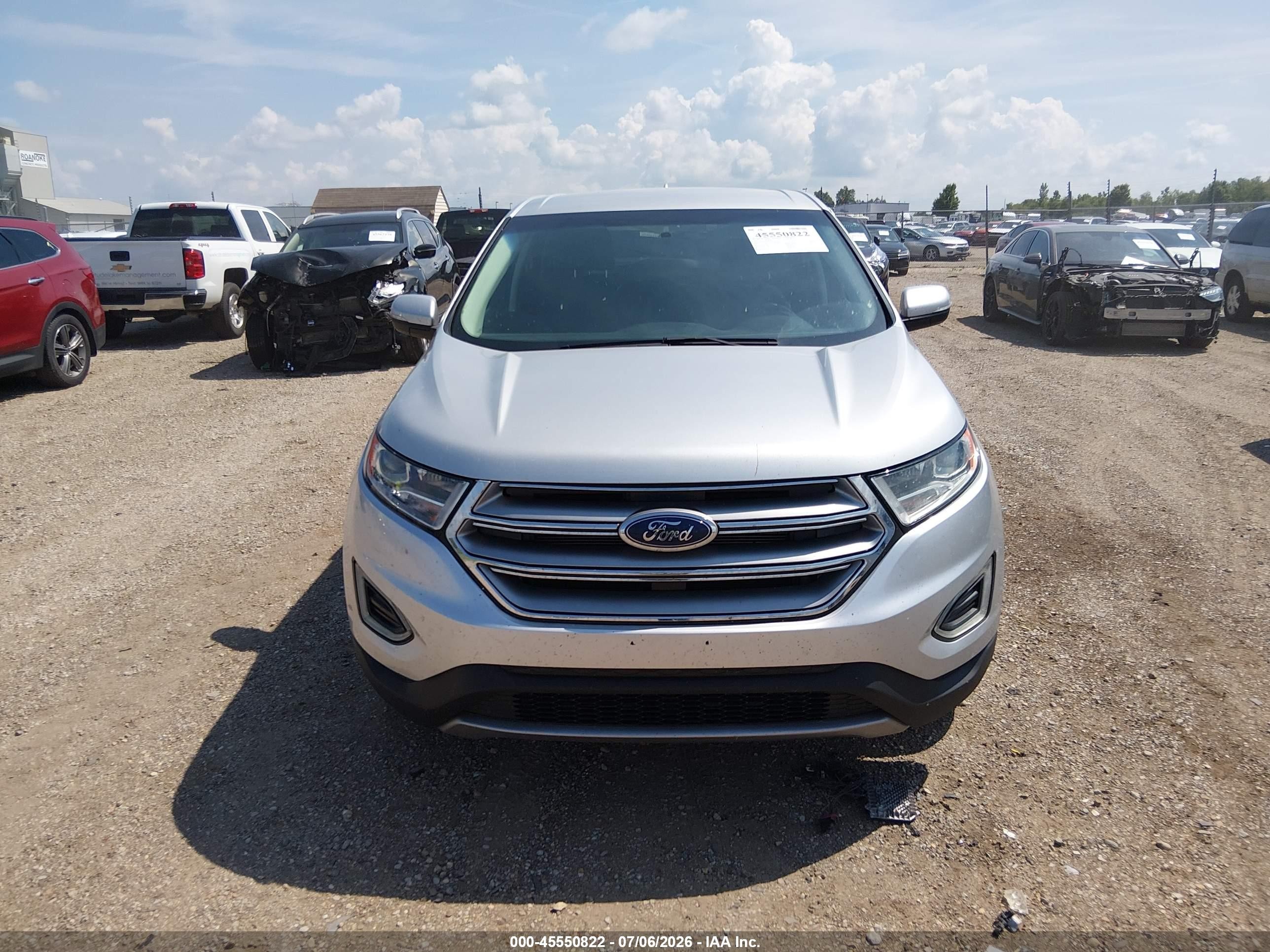 2015 Ford Edge Sel Silver vin: 2FMTK4J87FBB97531