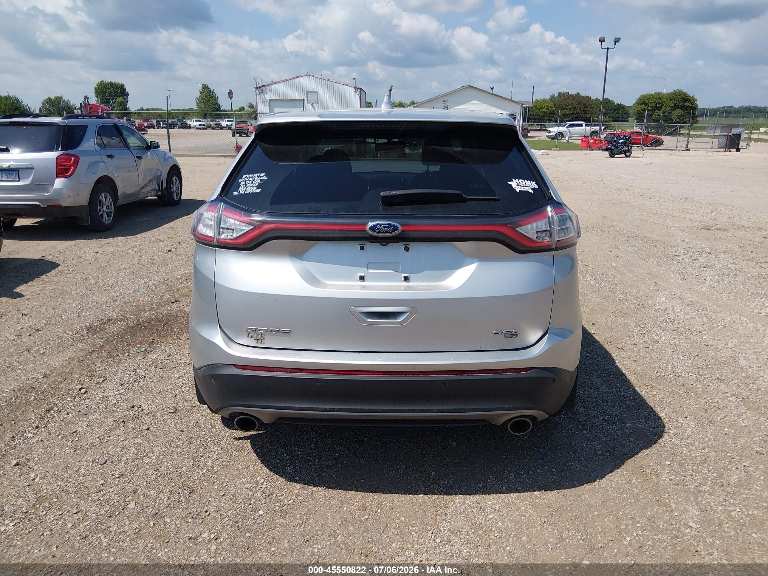 2015 Ford Edge Sel Silver vin: 2FMTK4J87FBB97531