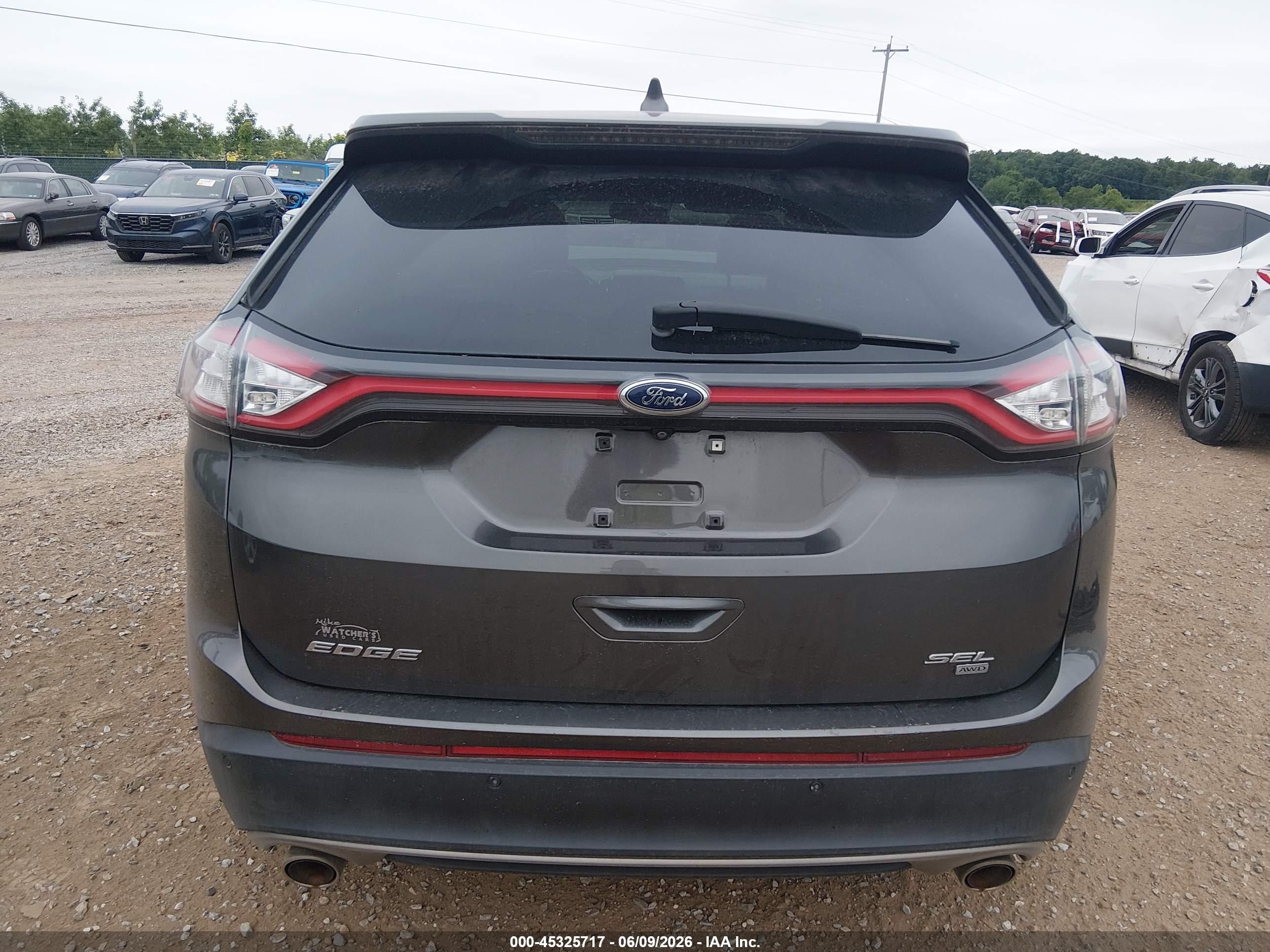 2015 Ford Edge Sel Gray vin: 2FMTK4J87FBC08740