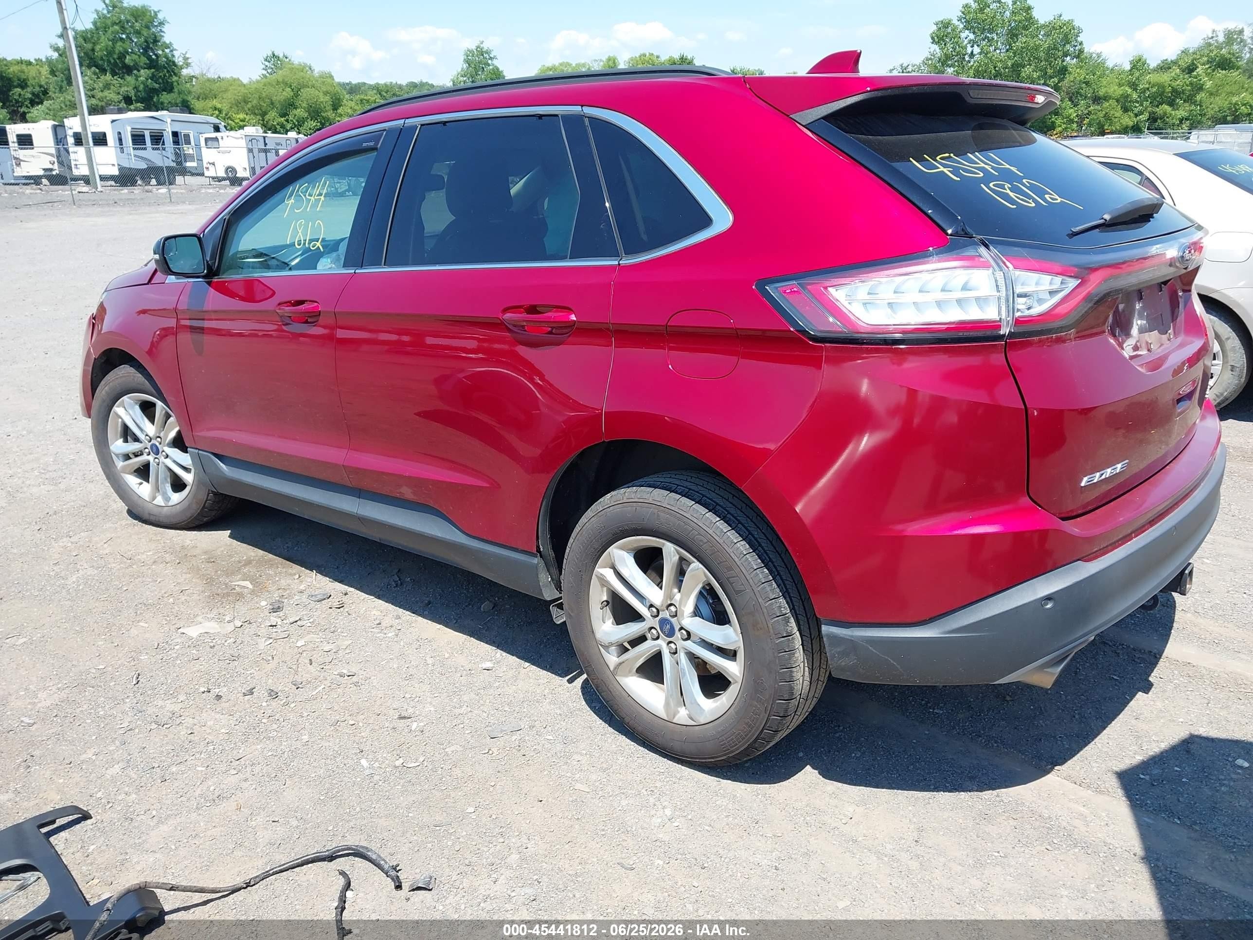 2015 Ford Edge Sel Red vin: 2FMTK4J87FBC32519