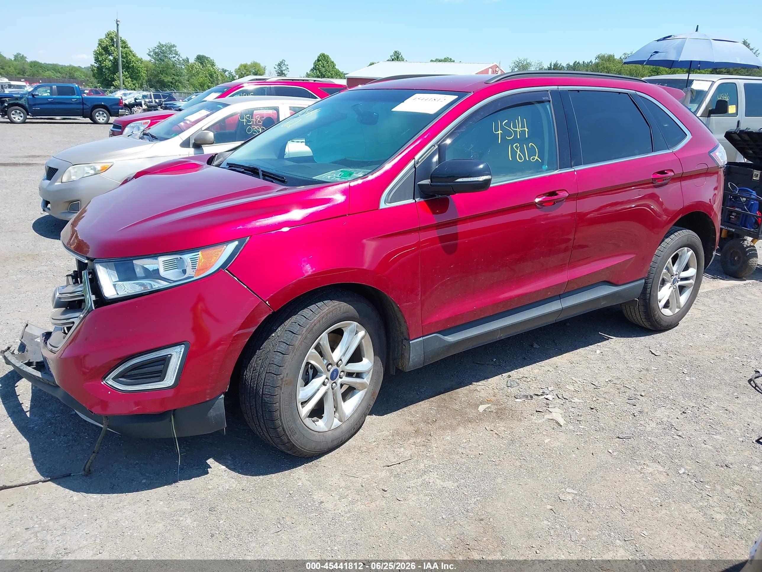 2015 Ford Edge Sel Red vin: 2FMTK4J87FBC32519