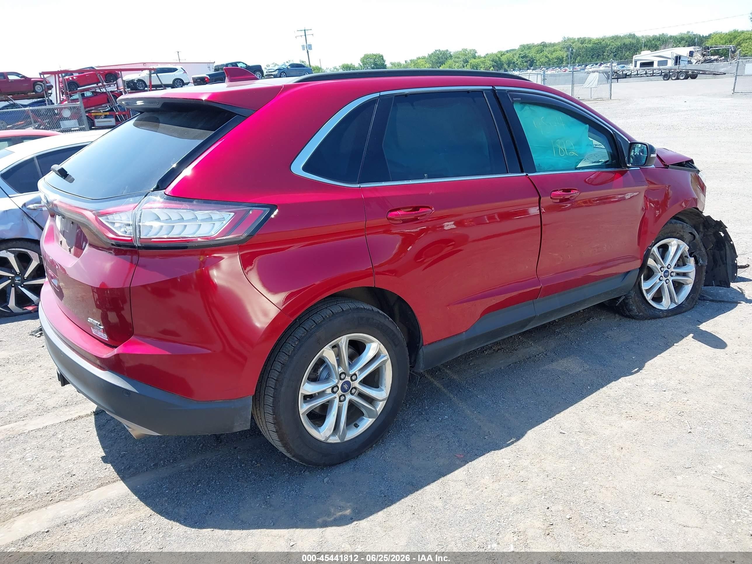 2015 Ford Edge Sel Red vin: 2FMTK4J87FBC32519