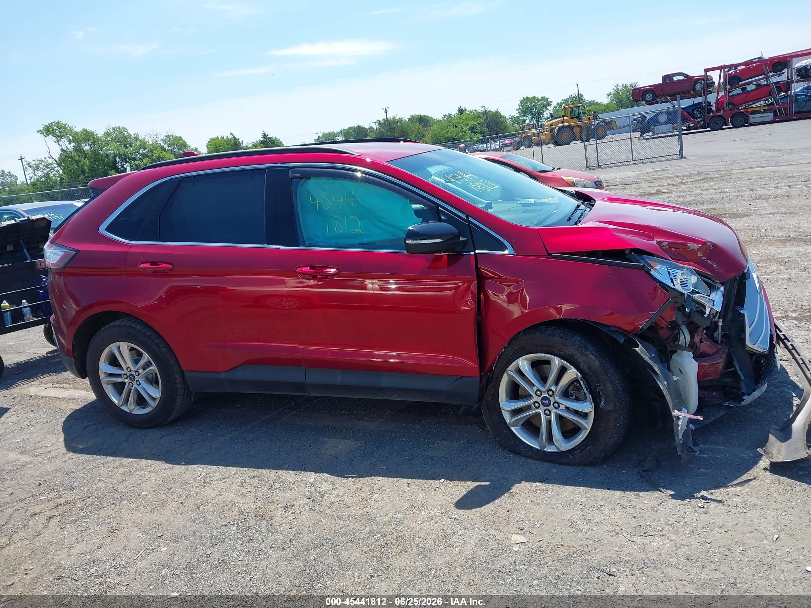 2015 Ford Edge Sel Red vin: 2FMTK4J87FBC32519