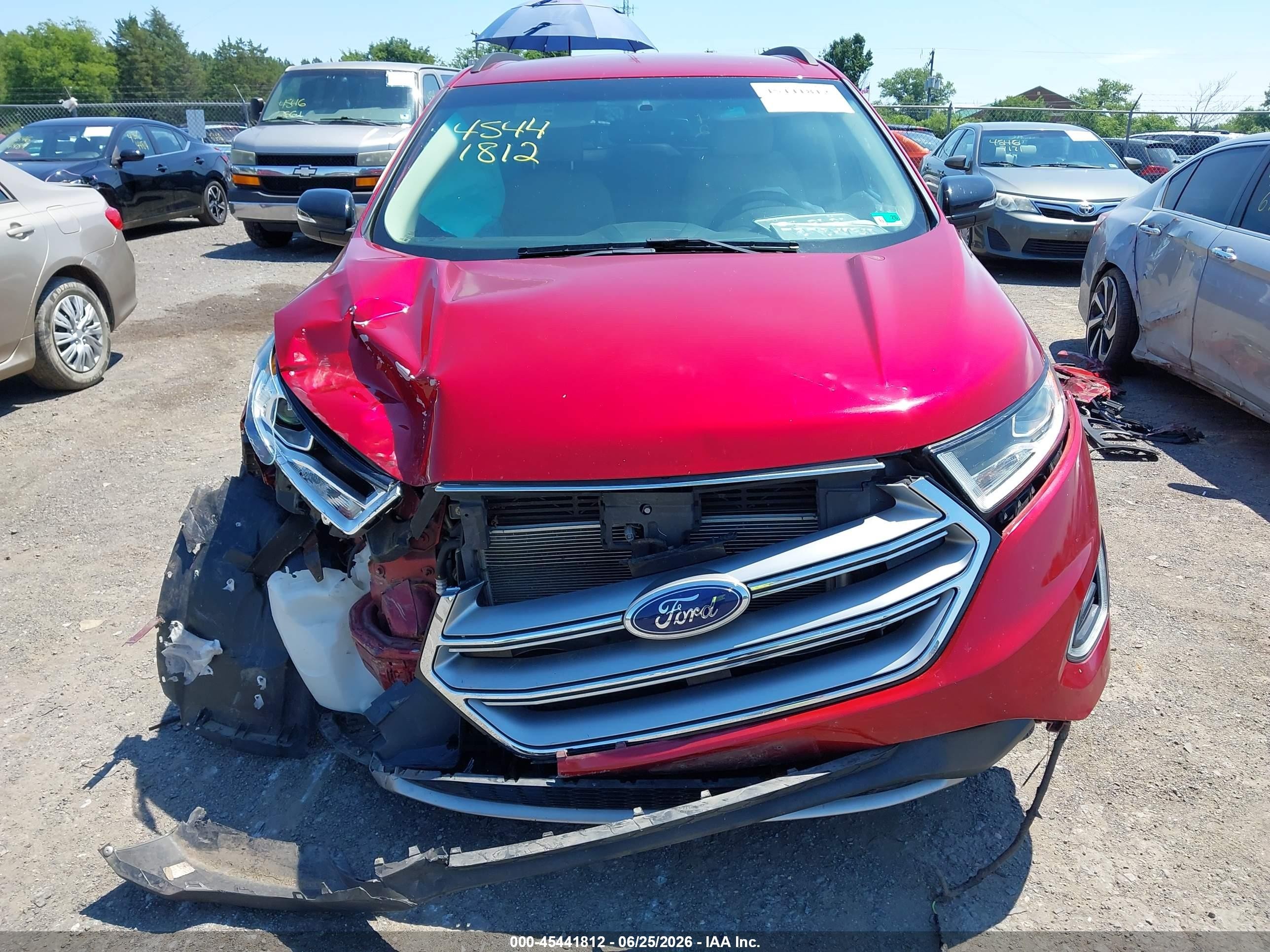 2015 Ford Edge Sel Red vin: 2FMTK4J87FBC32519