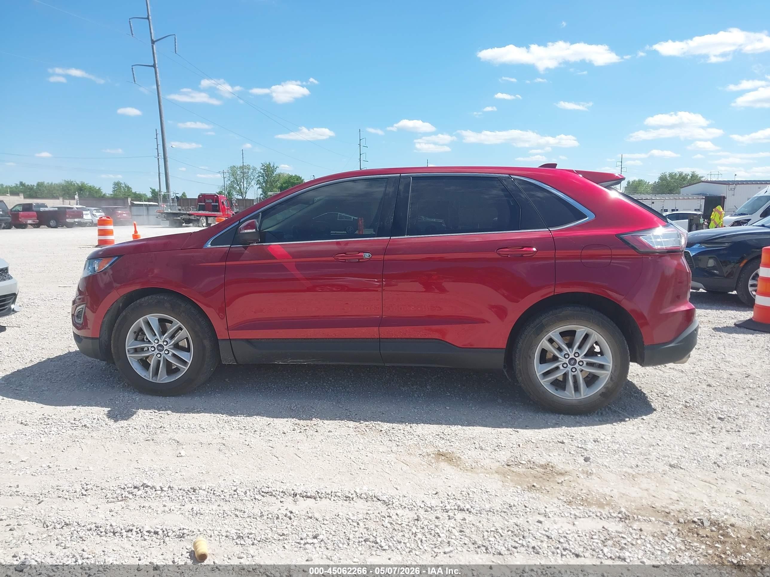 2015 Ford Edge Sel Red vin: 2FMTK4J88FBB27228