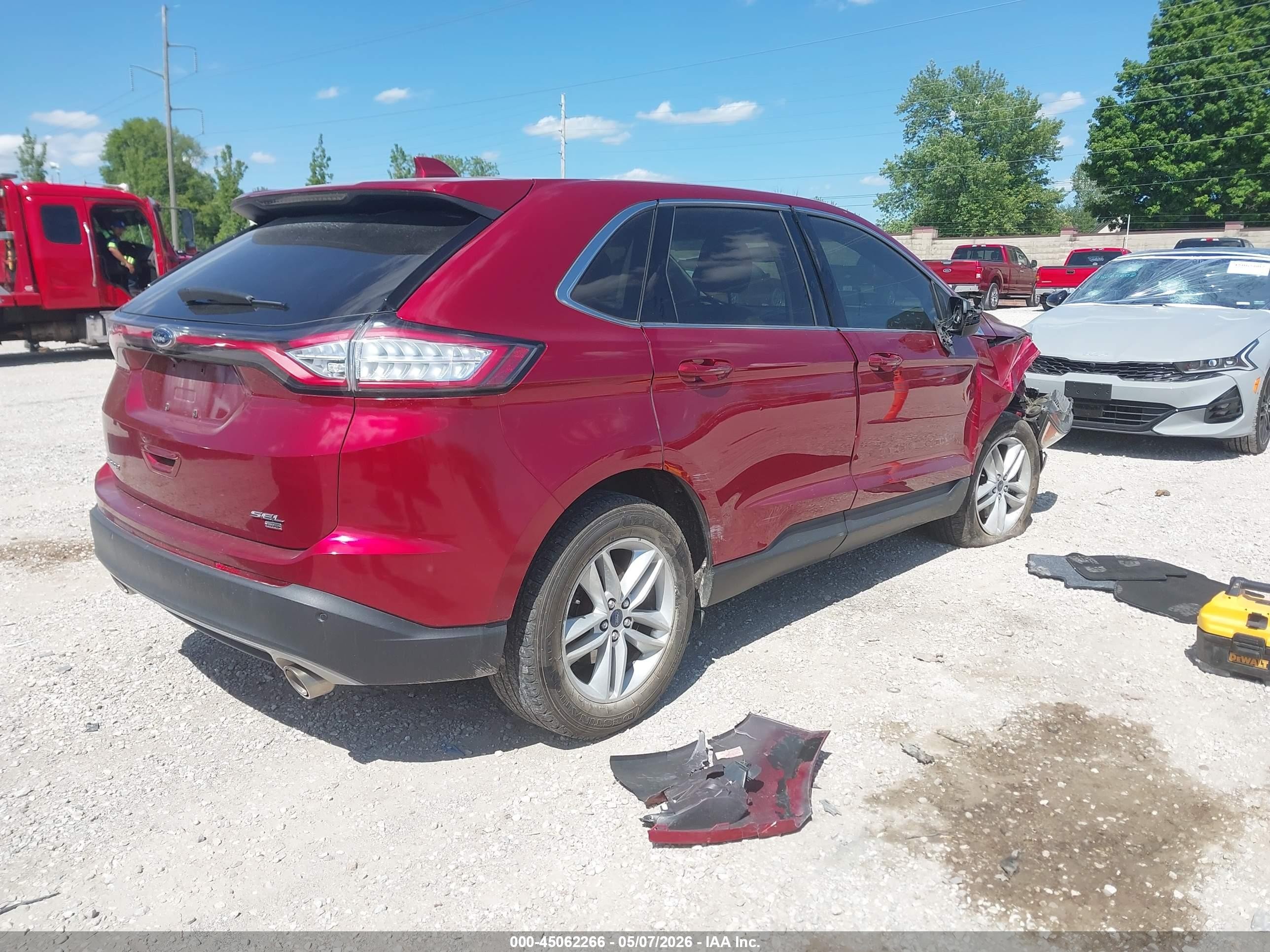 2015 Ford Edge Sel Red vin: 2FMTK4J88FBB27228