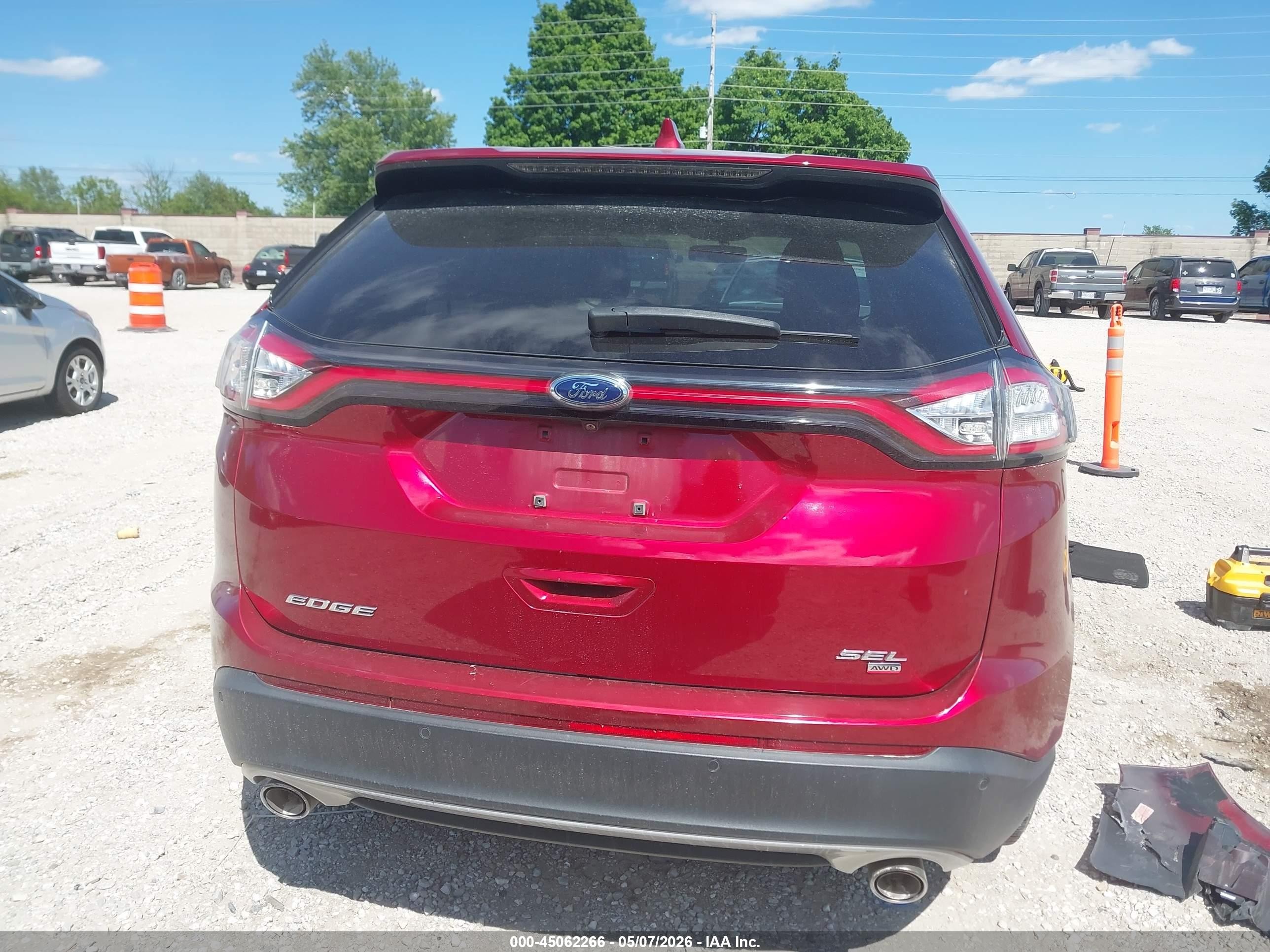 2015 Ford Edge Sel Red vin: 2FMTK4J88FBB27228