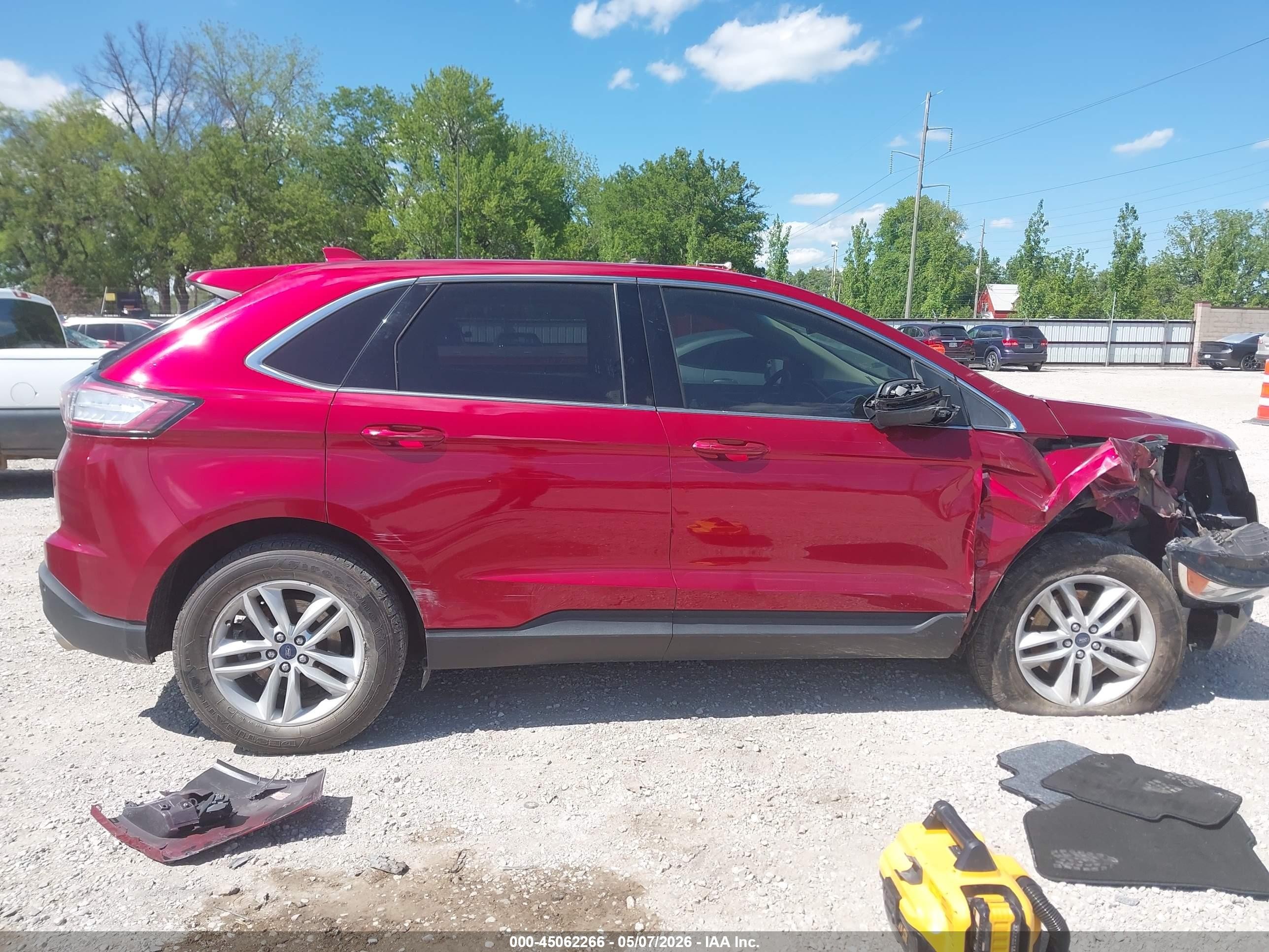 2015 Ford Edge Sel Red vin: 2FMTK4J88FBB27228