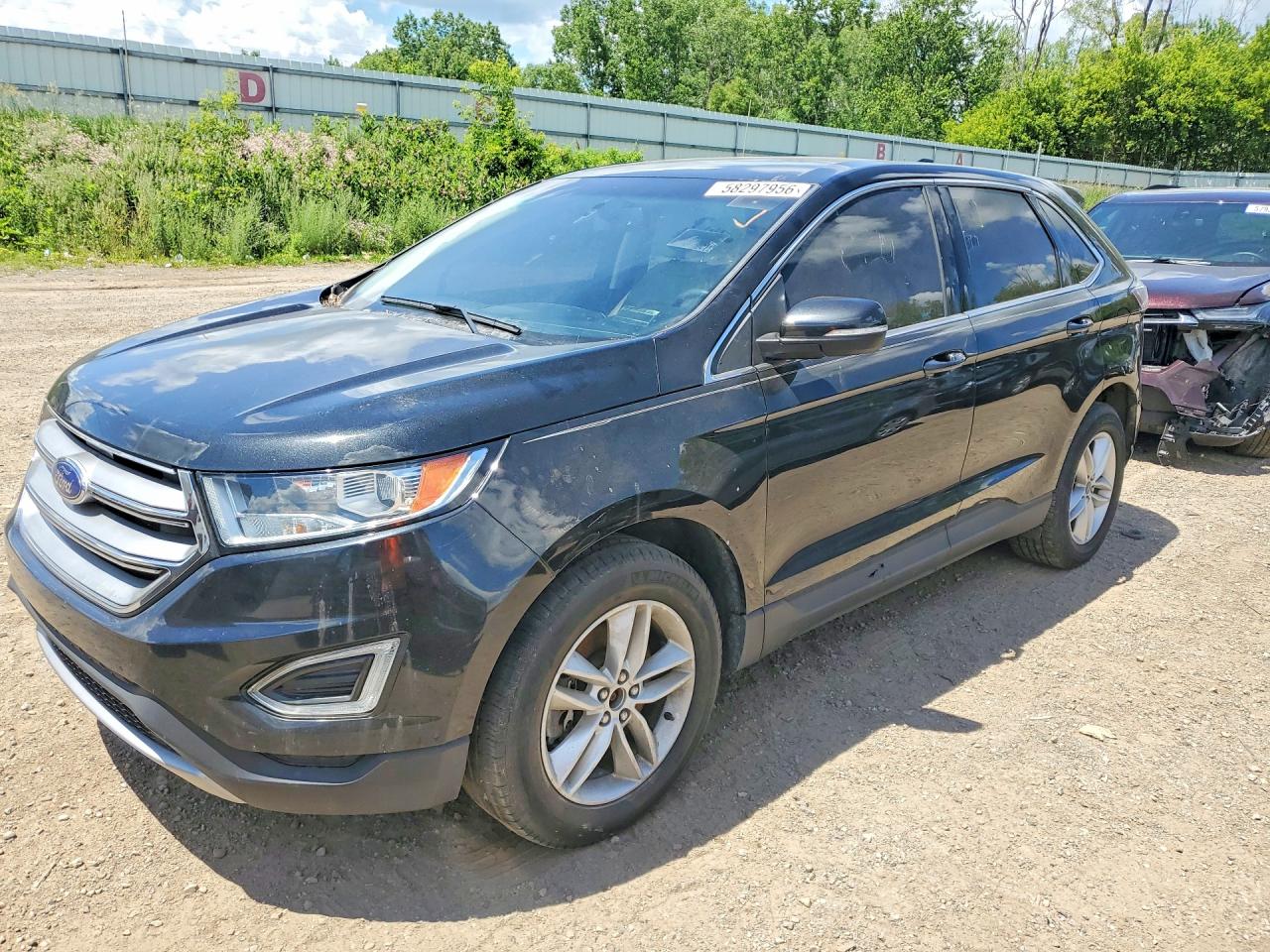 2015 Ford Edge Sel Черный vin: 2FMTK4J88FBB55255