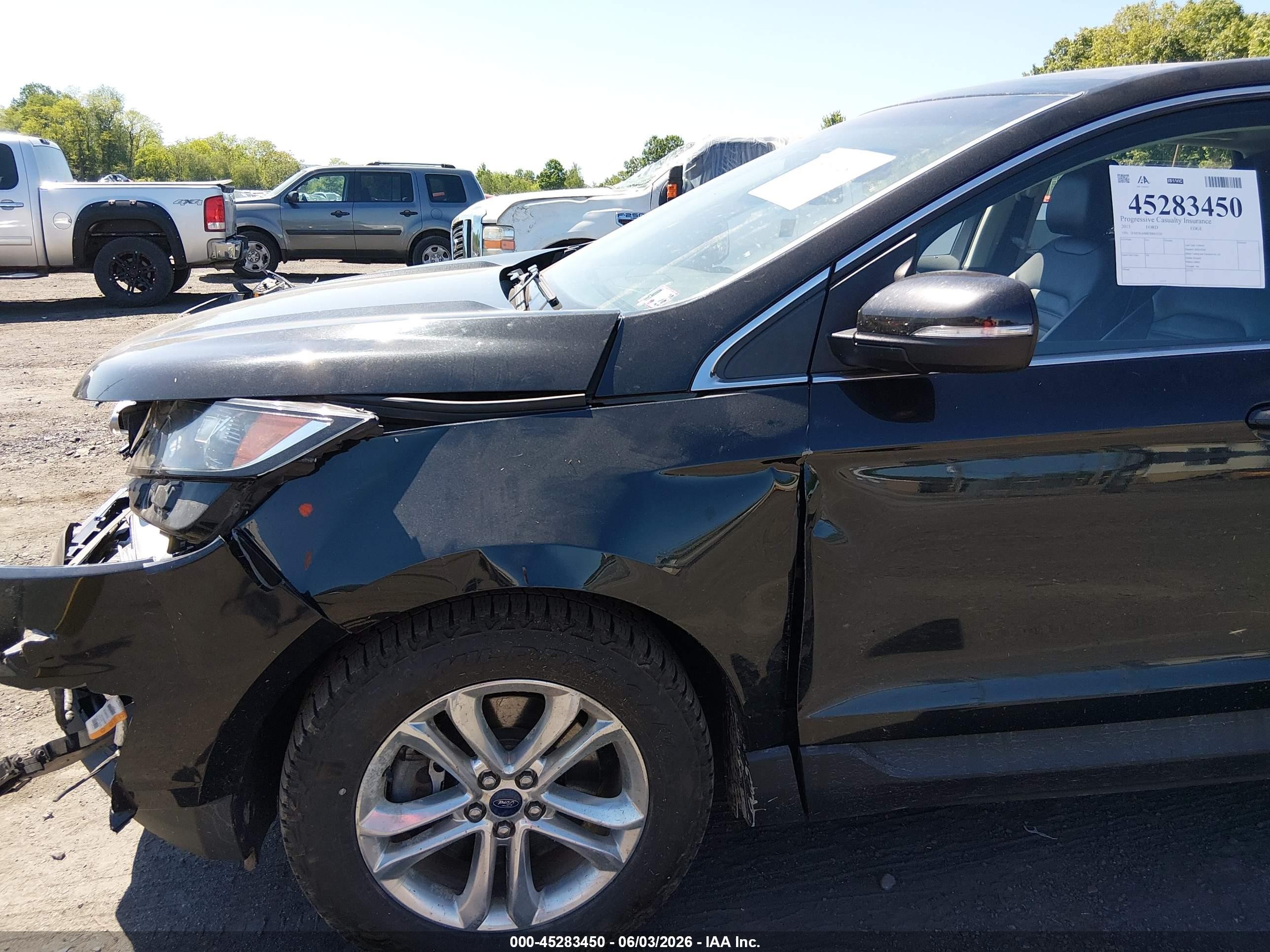 2015 Ford Edge Sel Черный vin: 2FMTK4J88FBB63520