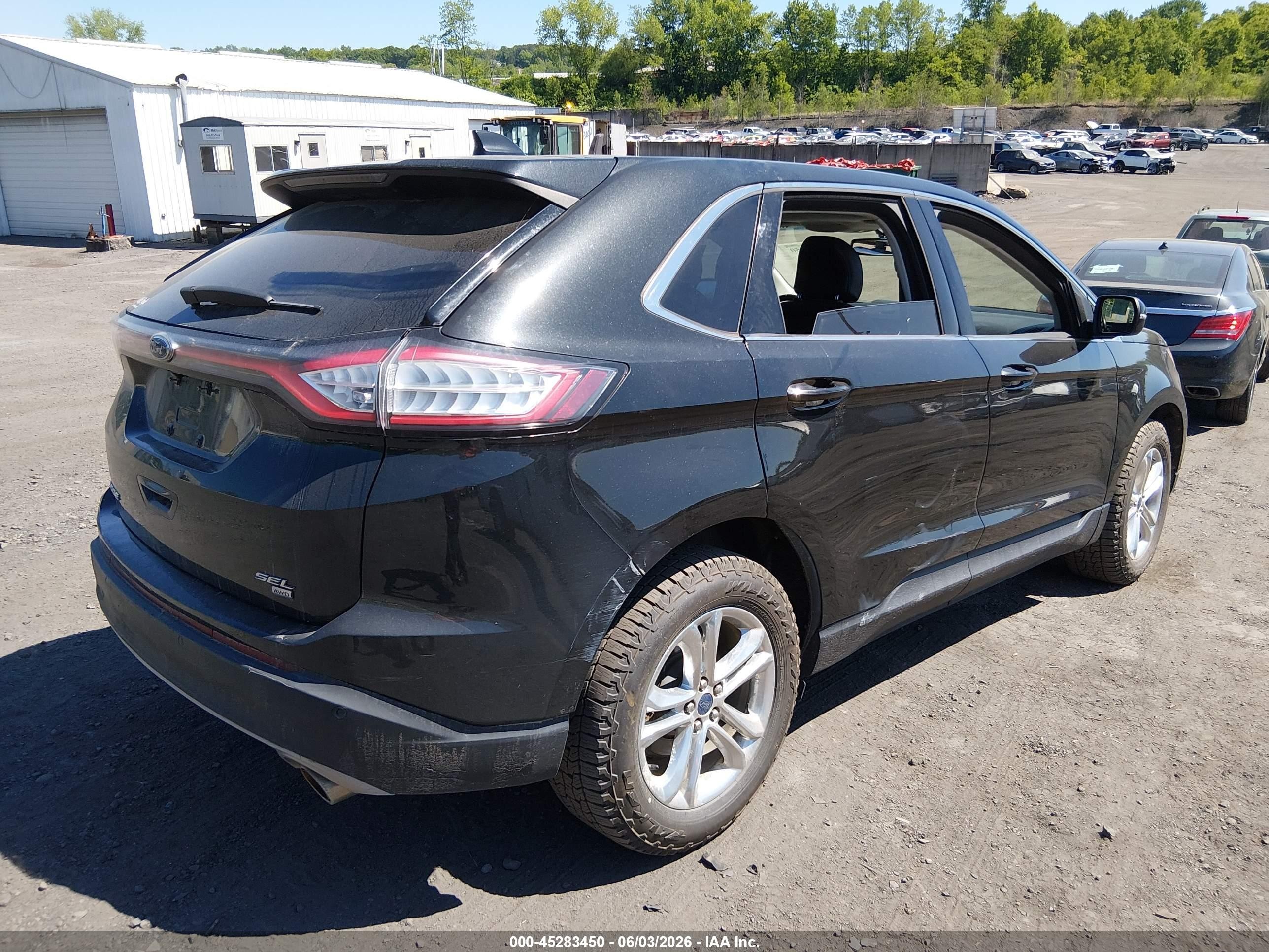 2015 Ford Edge Sel Черный vin: 2FMTK4J88FBB63520