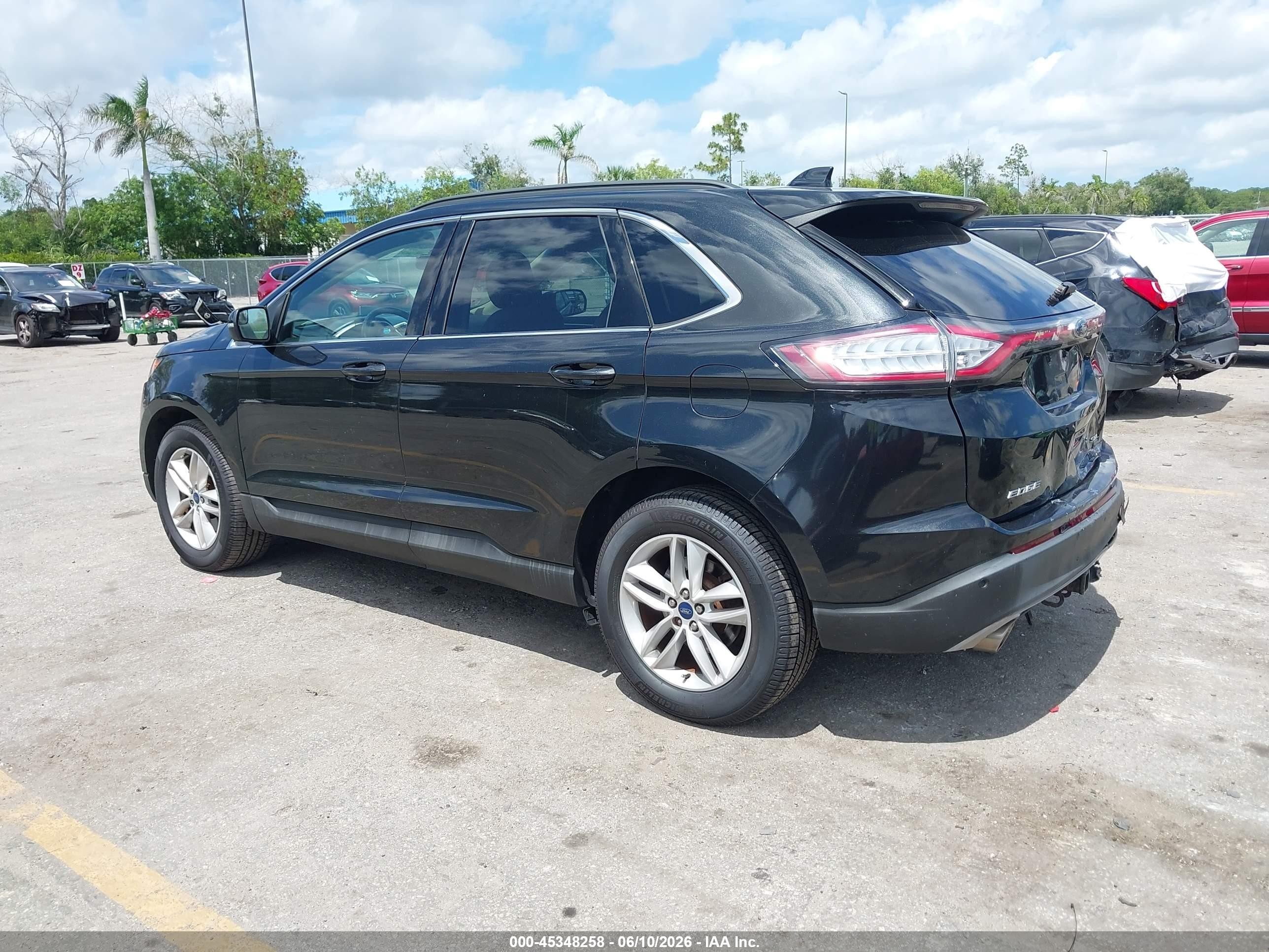 2015 Ford Edge Sel Black vin: 2FMTK4J88FBB84156