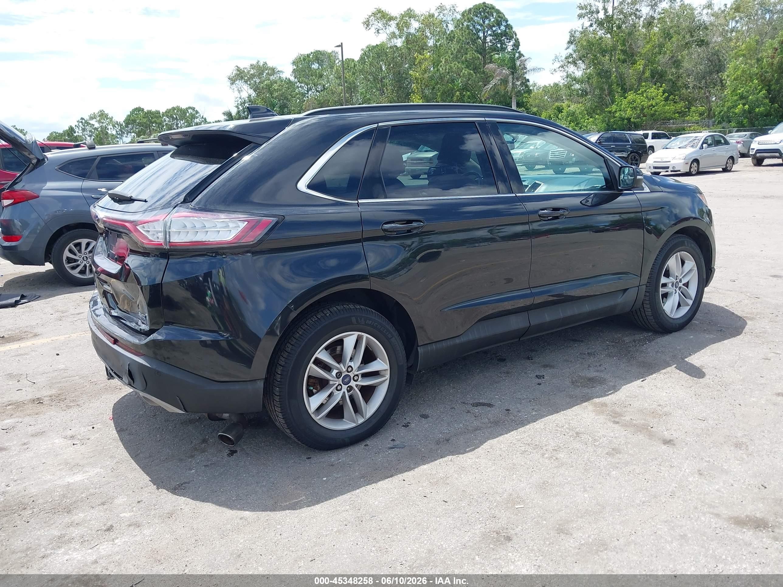 2015 Ford Edge Sel Black vin: 2FMTK4J88FBB84156