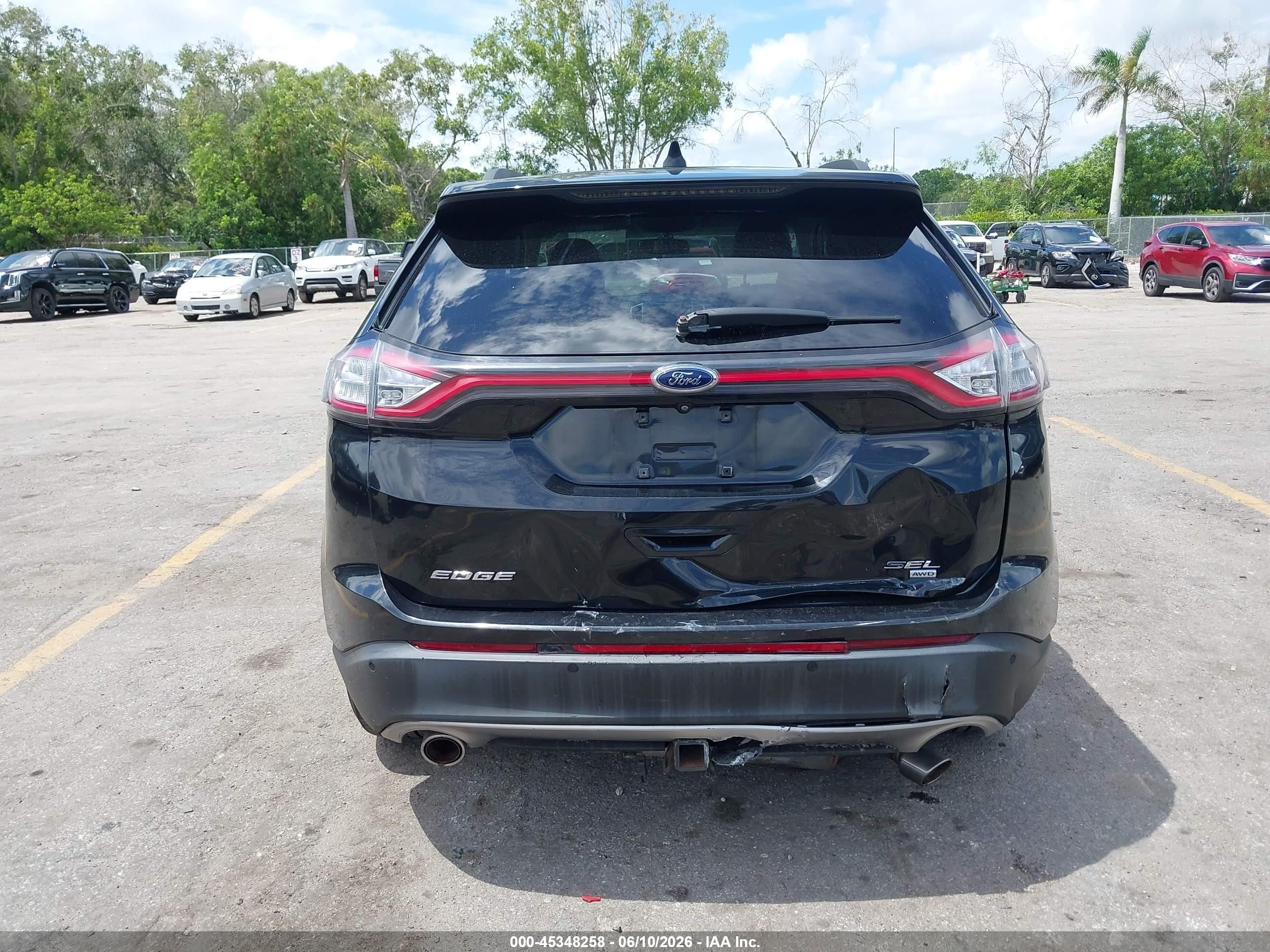 2015 Ford Edge Sel Black vin: 2FMTK4J88FBB84156