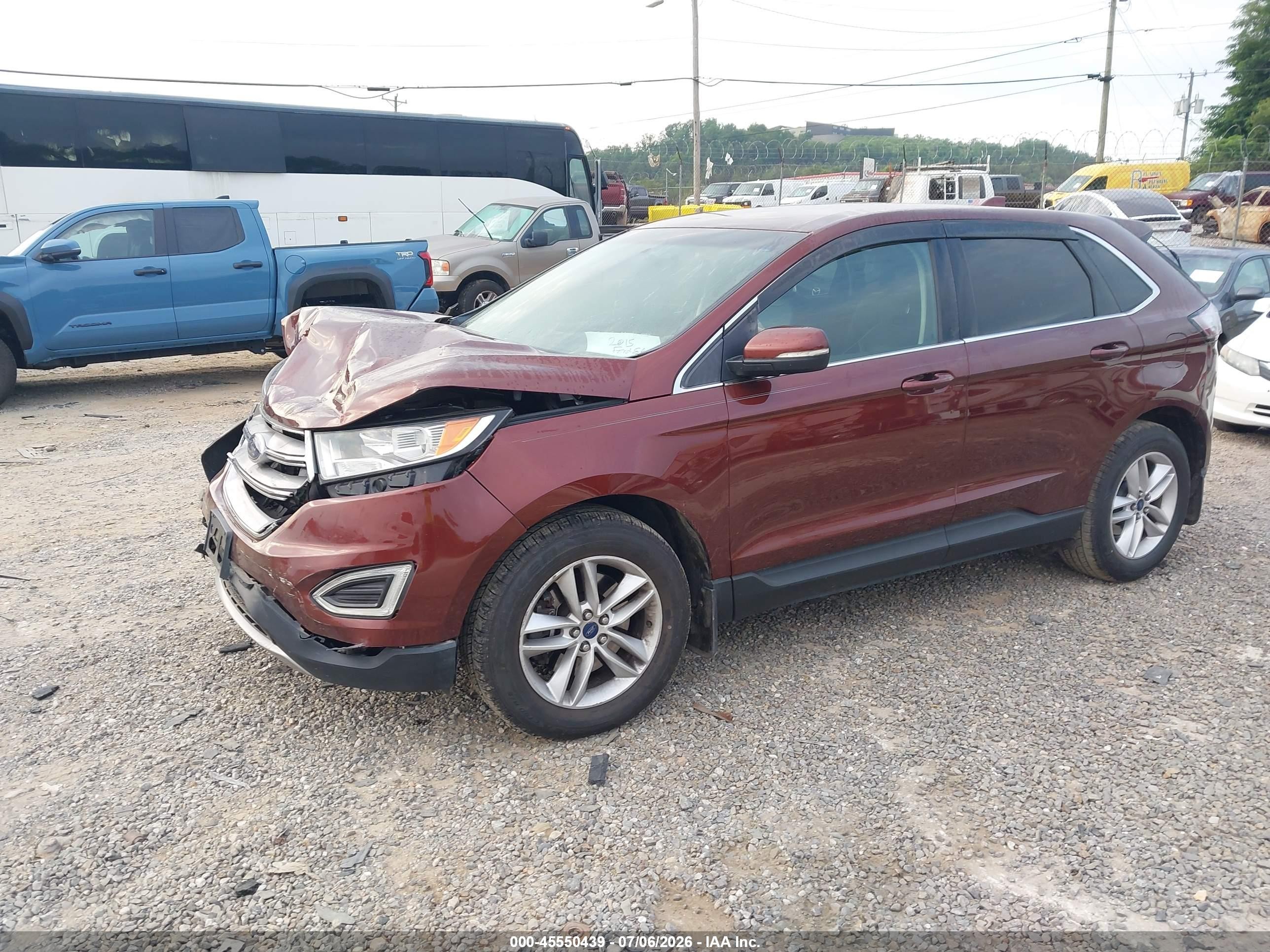 2015 Ford Edge Sel Бордовый vin: 2FMTK4J89FBB33216