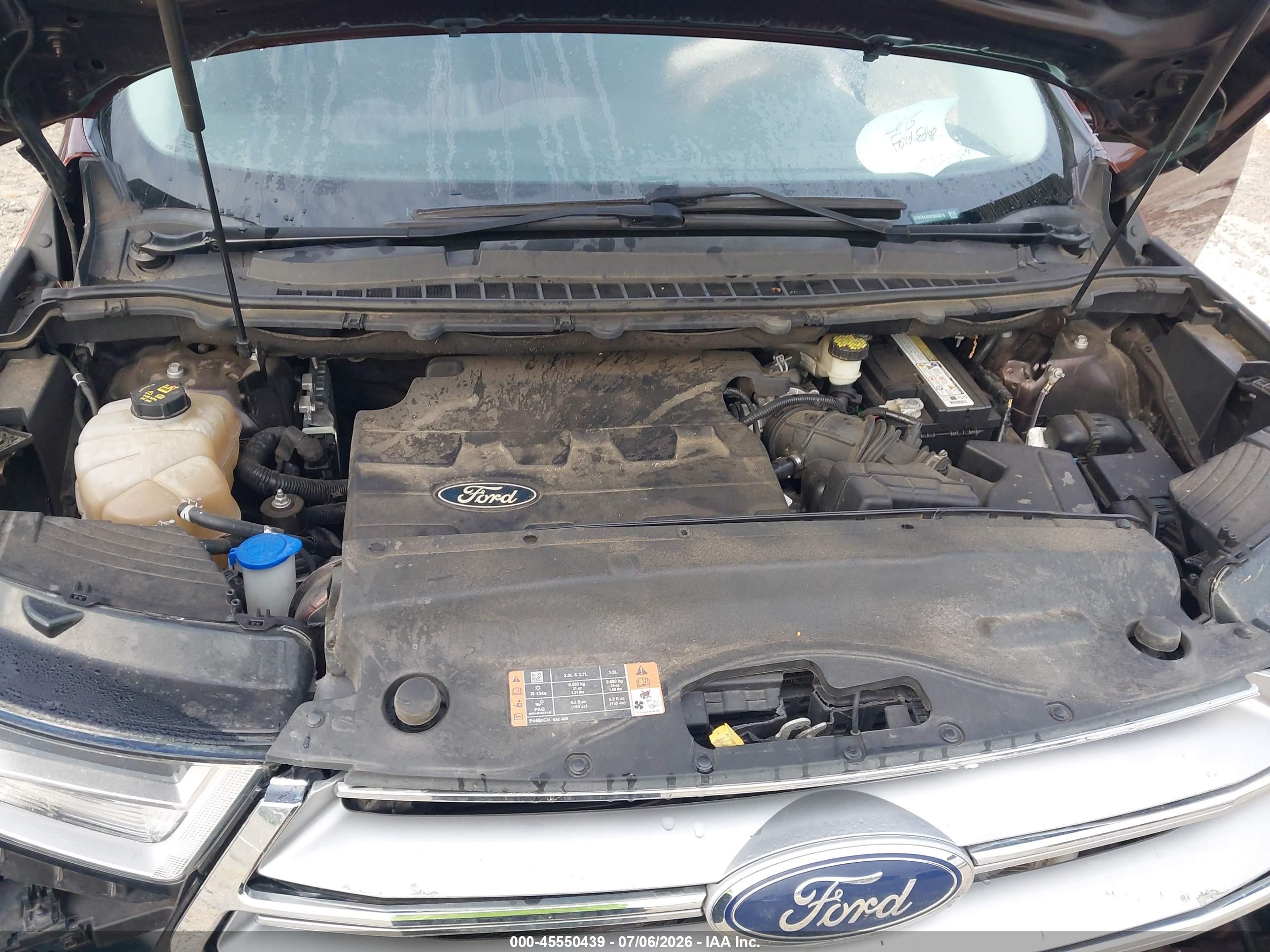 2015 Ford Edge Sel Бордовый vin: 2FMTK4J89FBB33216