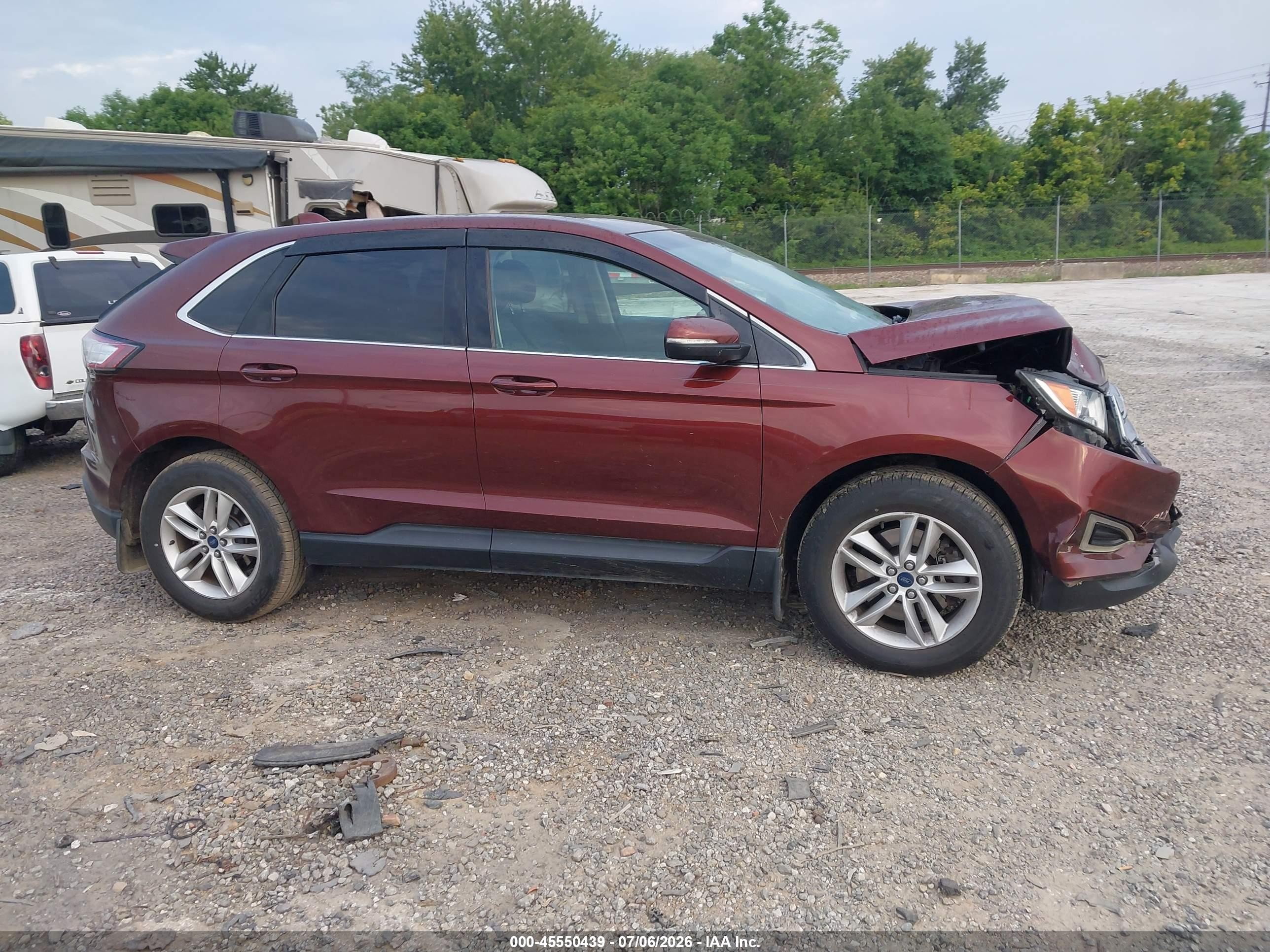 2015 Ford Edge Sel Бордовый vin: 2FMTK4J89FBB33216