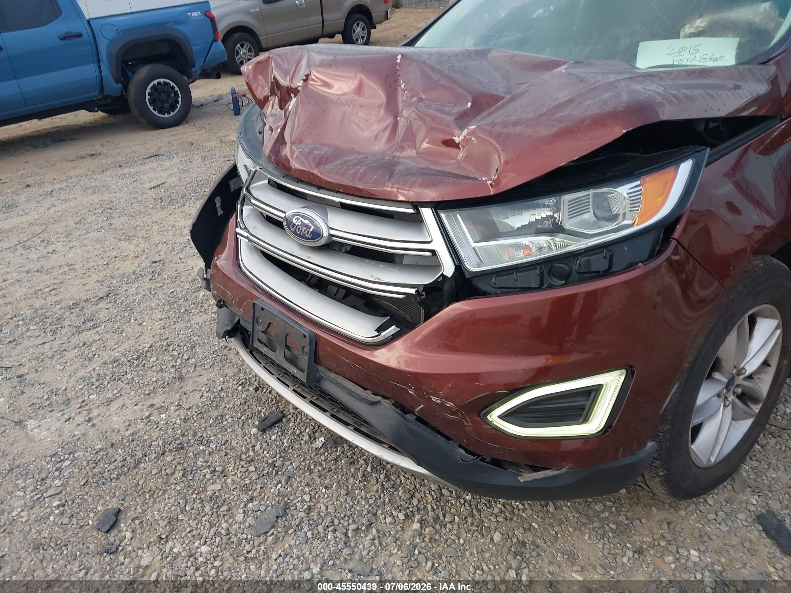 2015 Ford Edge Sel Бордовый vin: 2FMTK4J89FBB33216