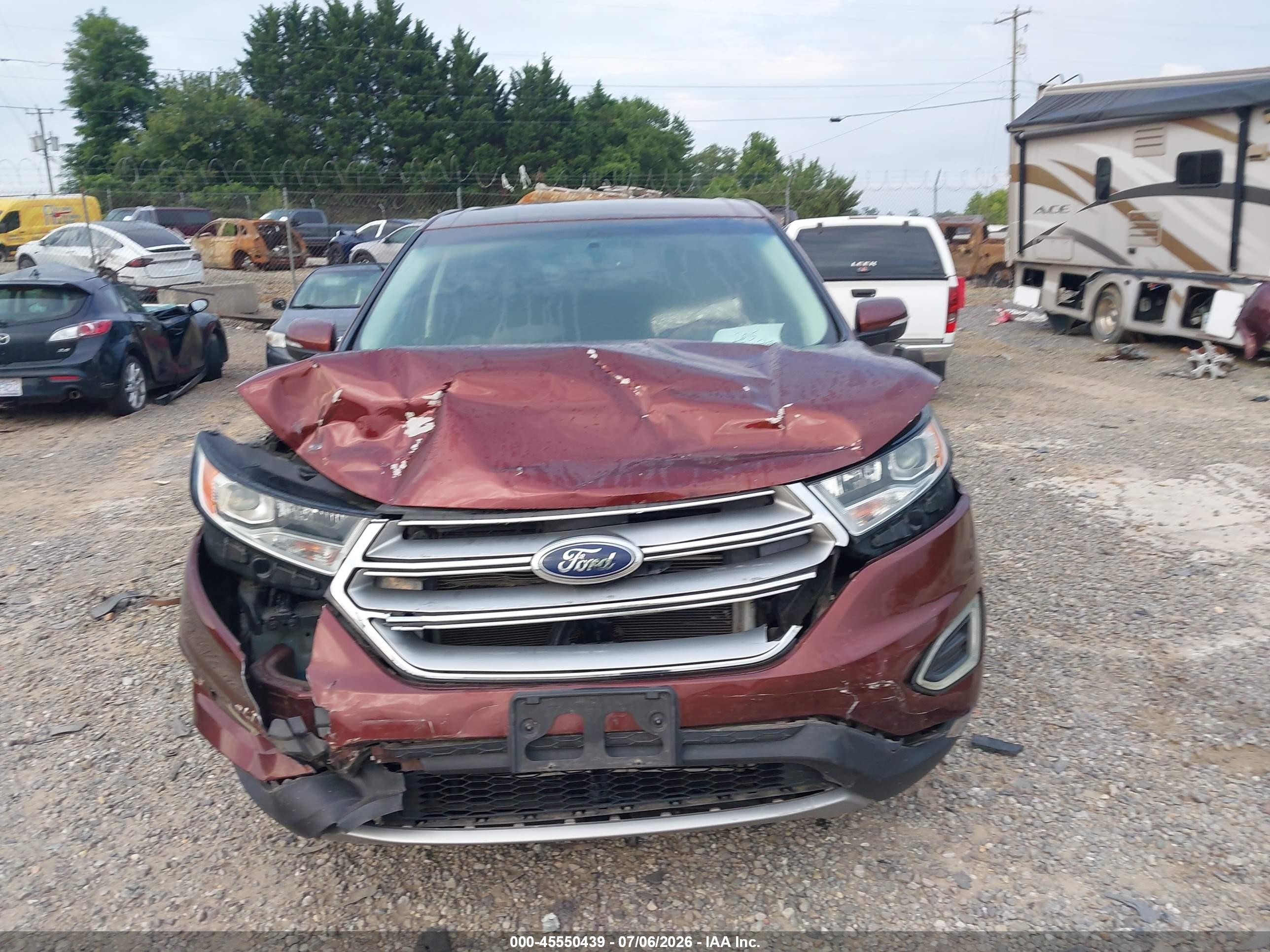 2015 Ford Edge Sel Бордовый vin: 2FMTK4J89FBB33216