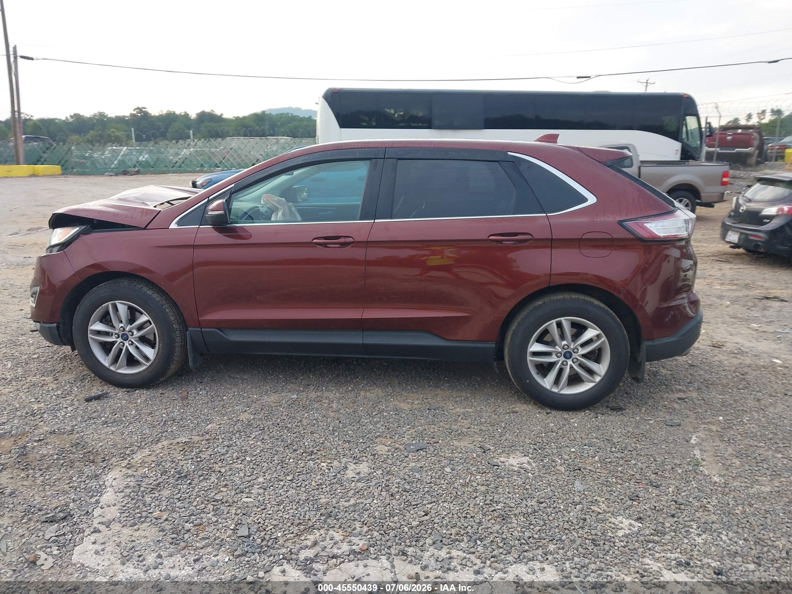 2015 Ford Edge Sel Бордовый vin: 2FMTK4J89FBB33216