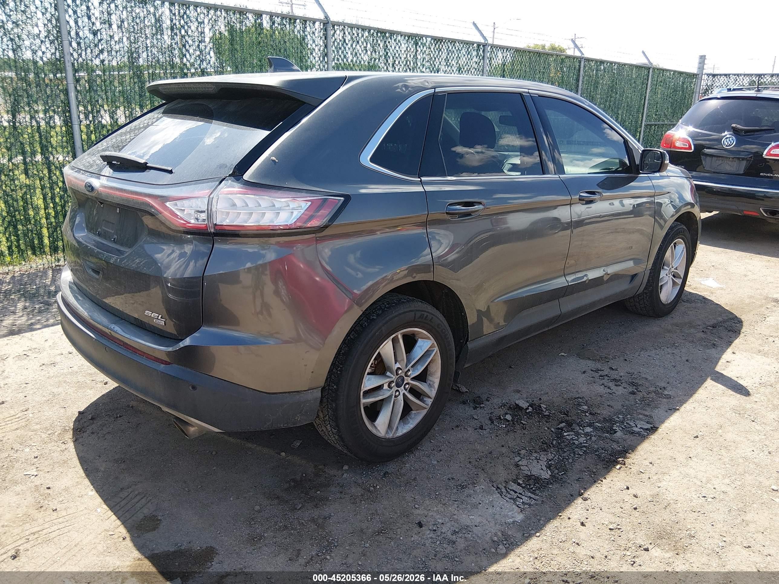 2015 Ford Edge Sel Gray vin: 2FMTK4J8XFBB16862