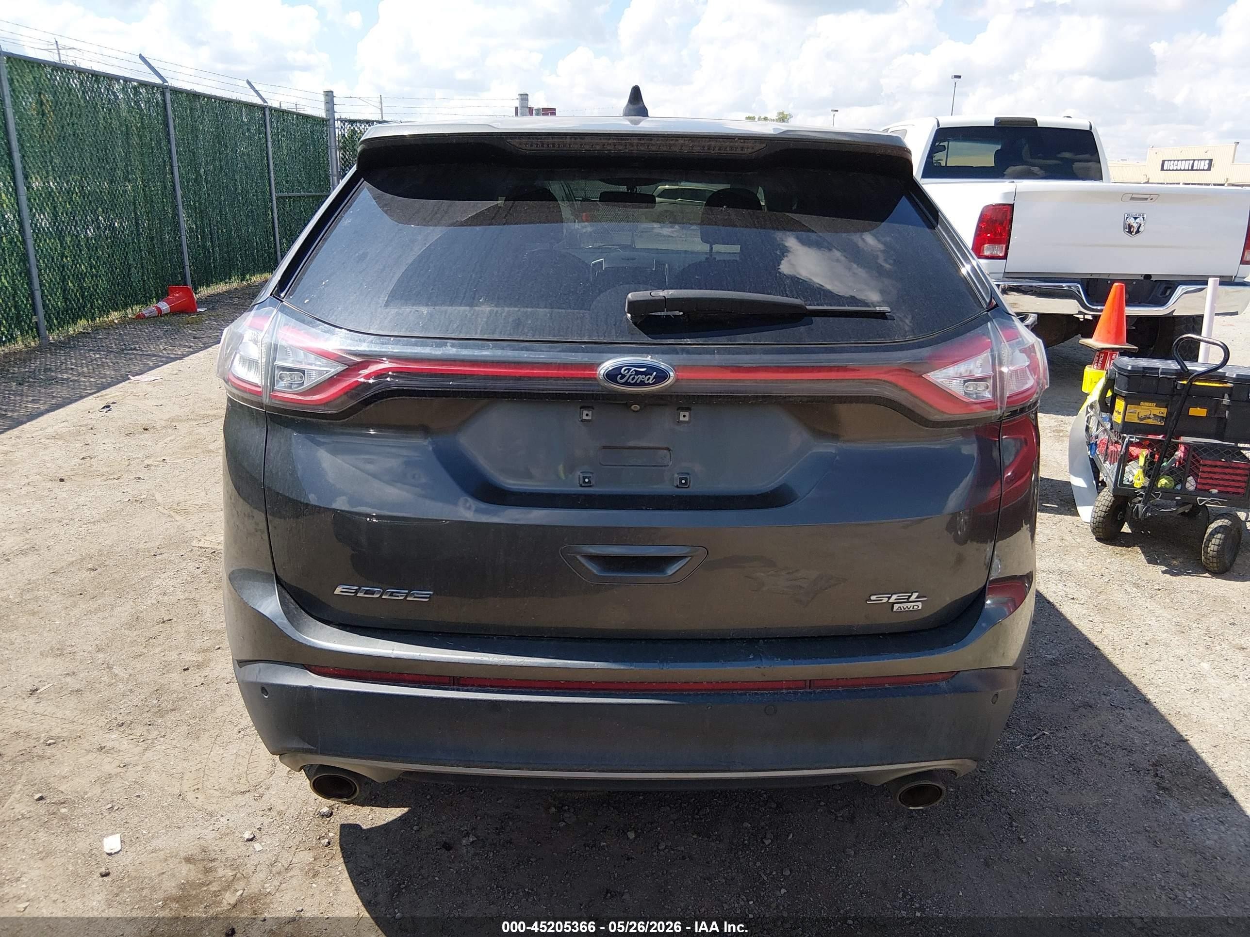 2015 Ford Edge Sel Gray vin: 2FMTK4J8XFBB16862