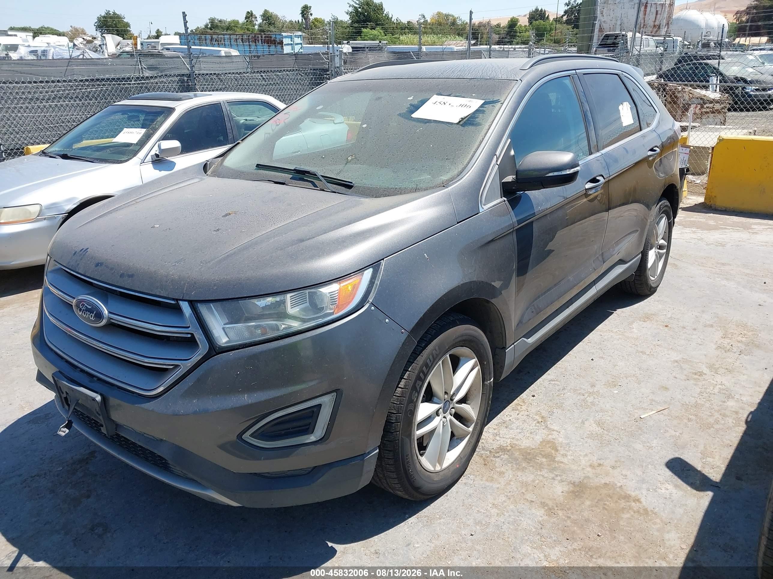 2015 Ford Edge Sel Gray vin: 2FMTK4J8XFBB22399