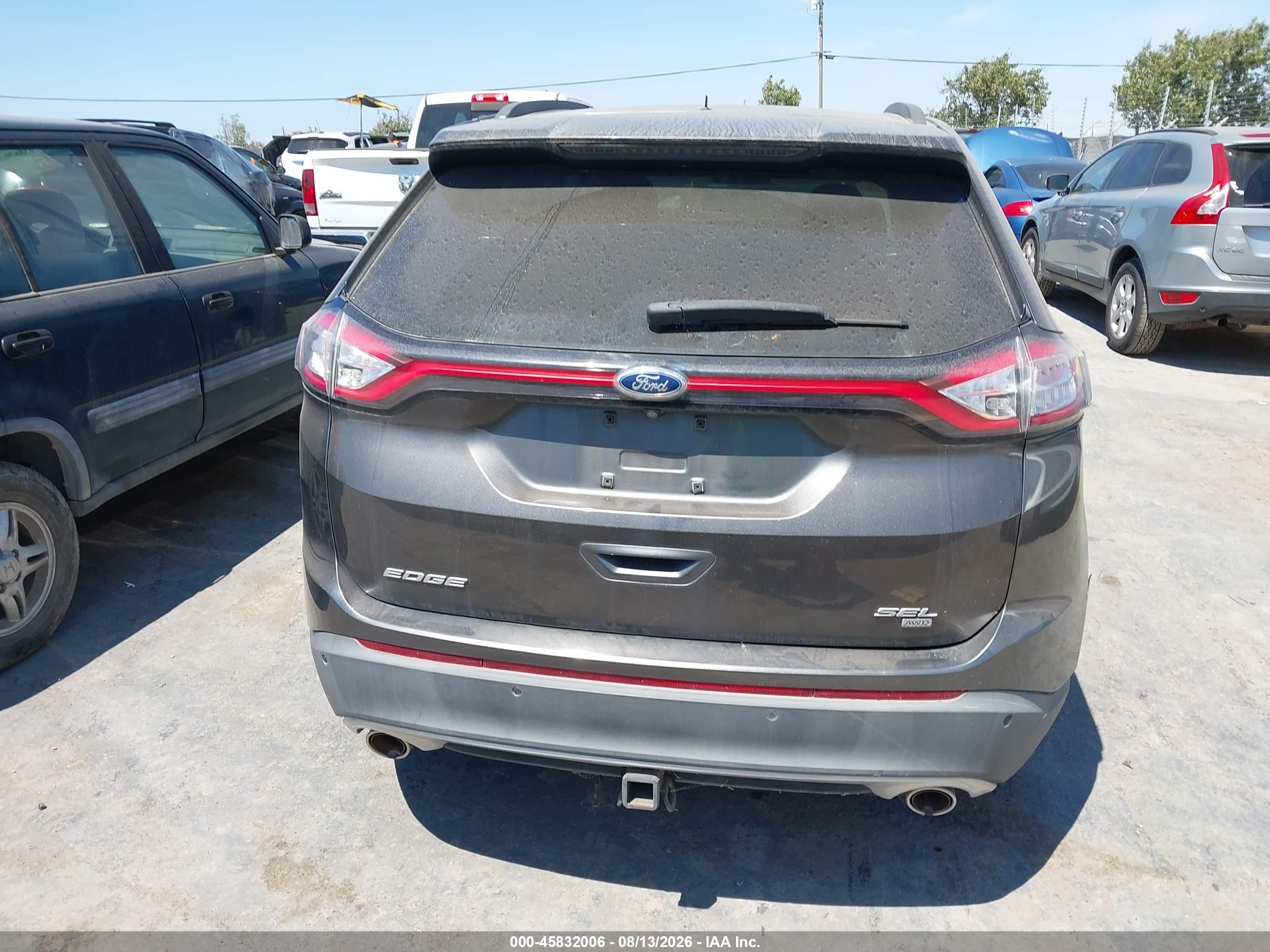 2015 Ford Edge Sel Gray vin: 2FMTK4J8XFBB22399