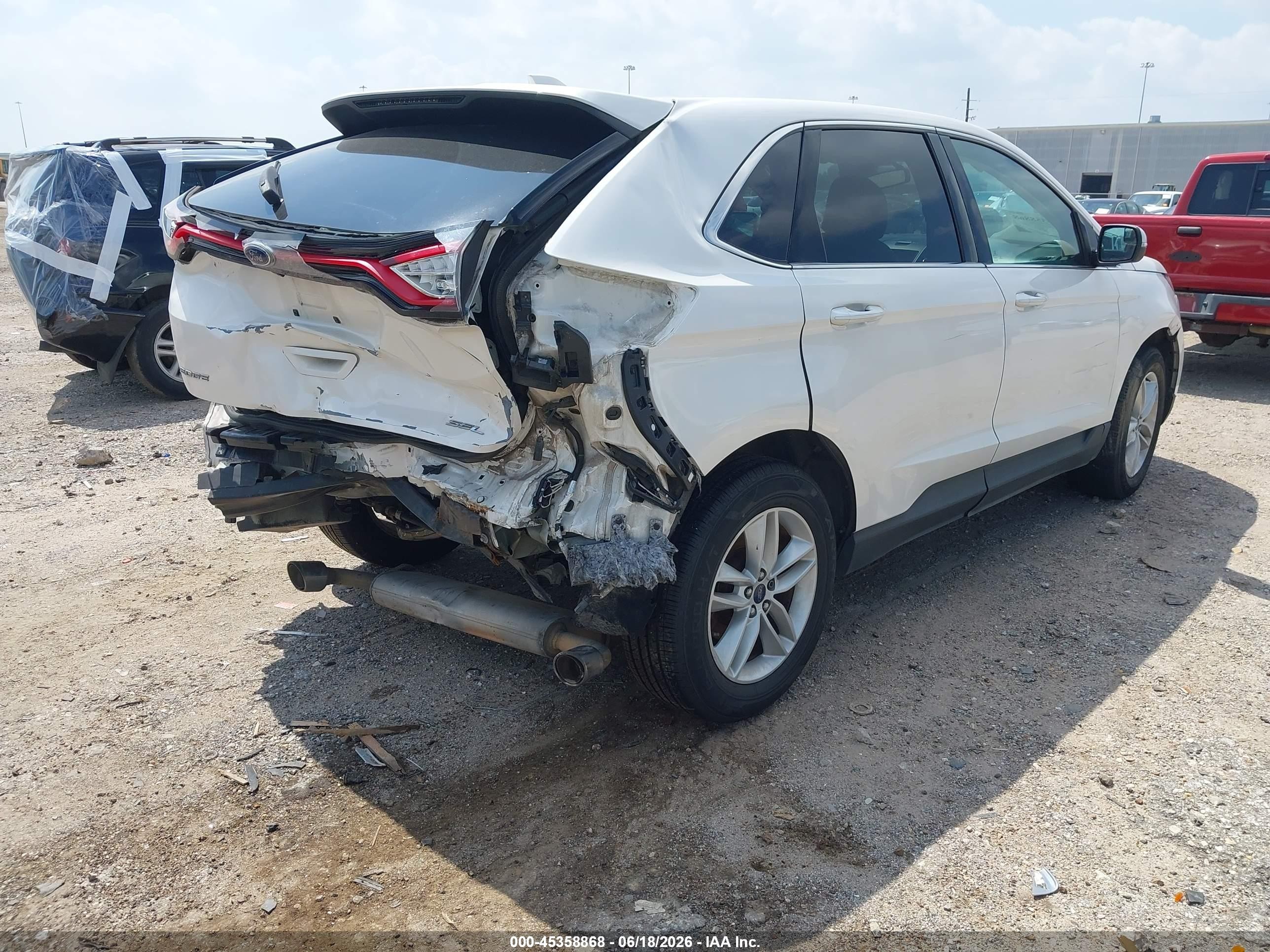2015 Ford Edge Sel White vin: 2FMTK4J8XFBB82764