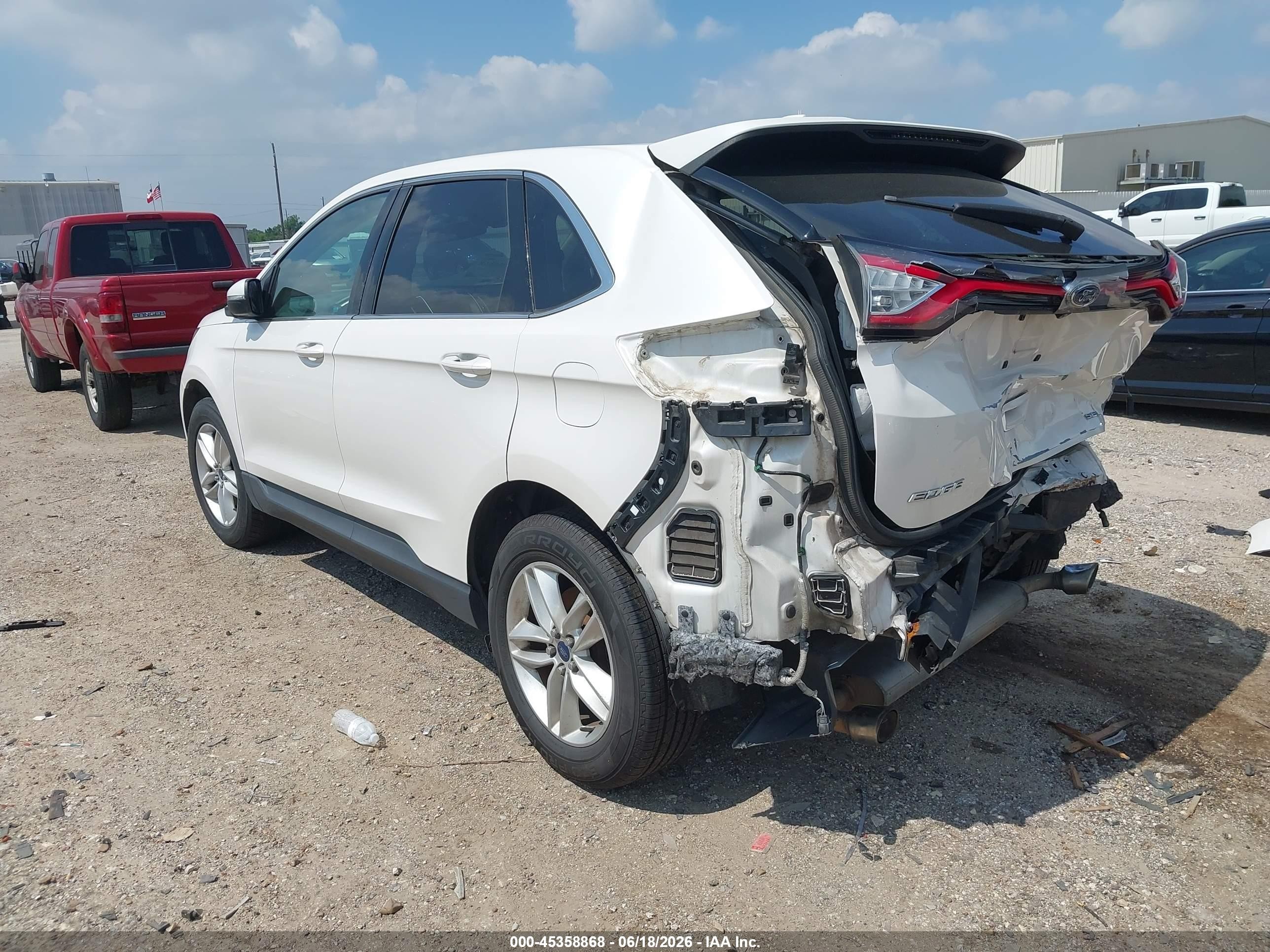 2015 Ford Edge Sel White vin: 2FMTK4J8XFBB82764