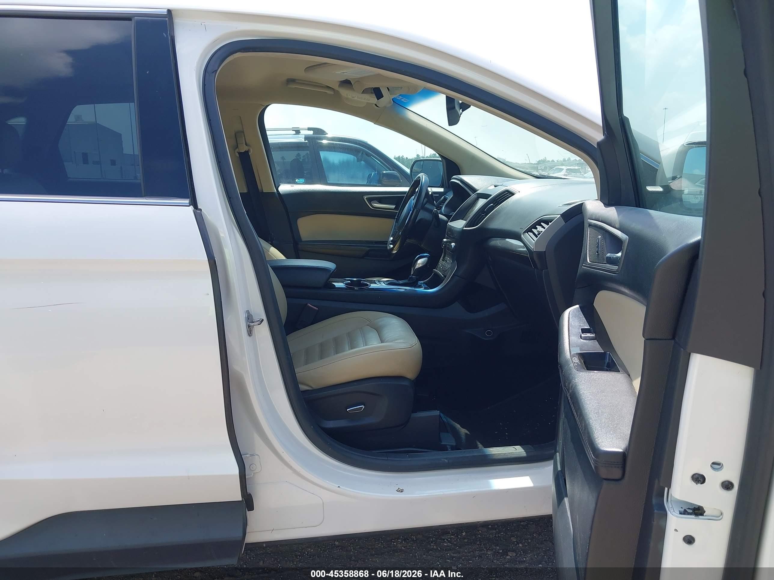 2015 Ford Edge Sel White vin: 2FMTK4J8XFBB82764