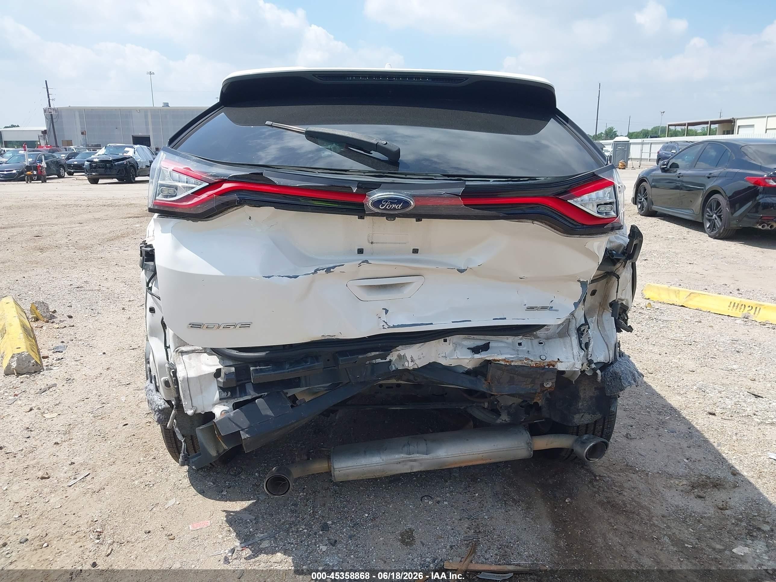 2015 Ford Edge Sel White vin: 2FMTK4J8XFBB82764