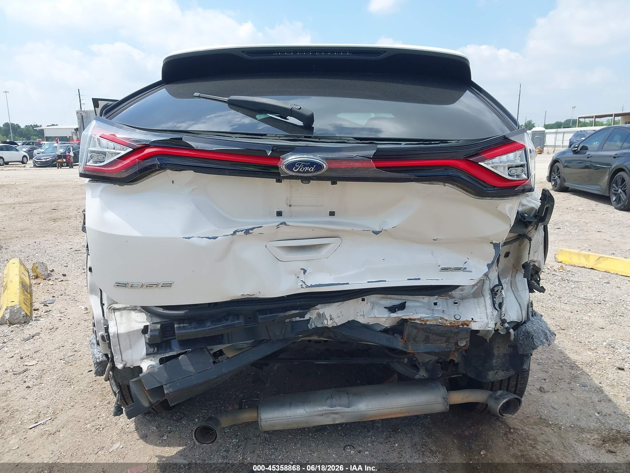 2015 Ford Edge Sel White vin: 2FMTK4J8XFBB82764