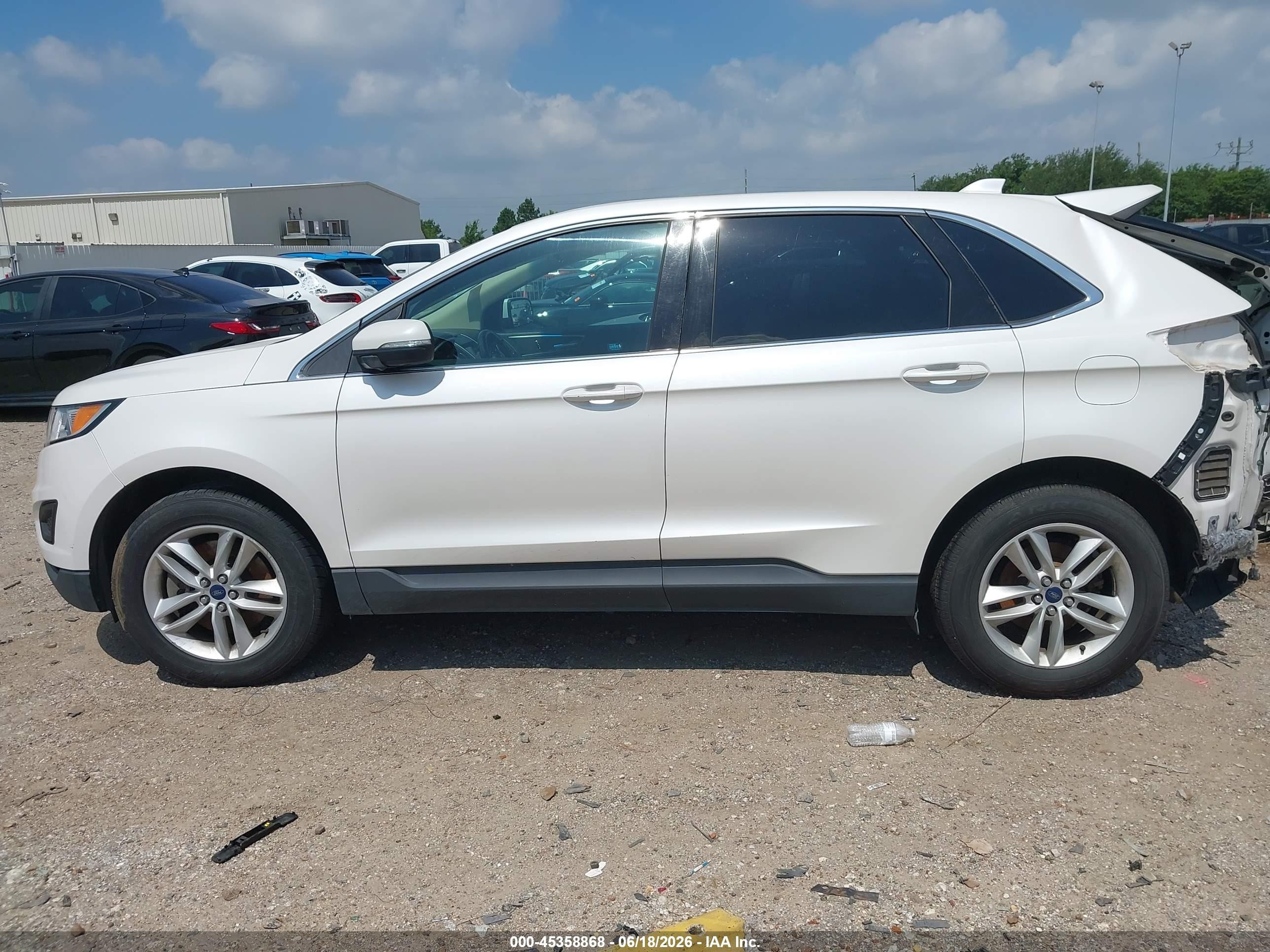 2015 Ford Edge Sel White vin: 2FMTK4J8XFBB82764